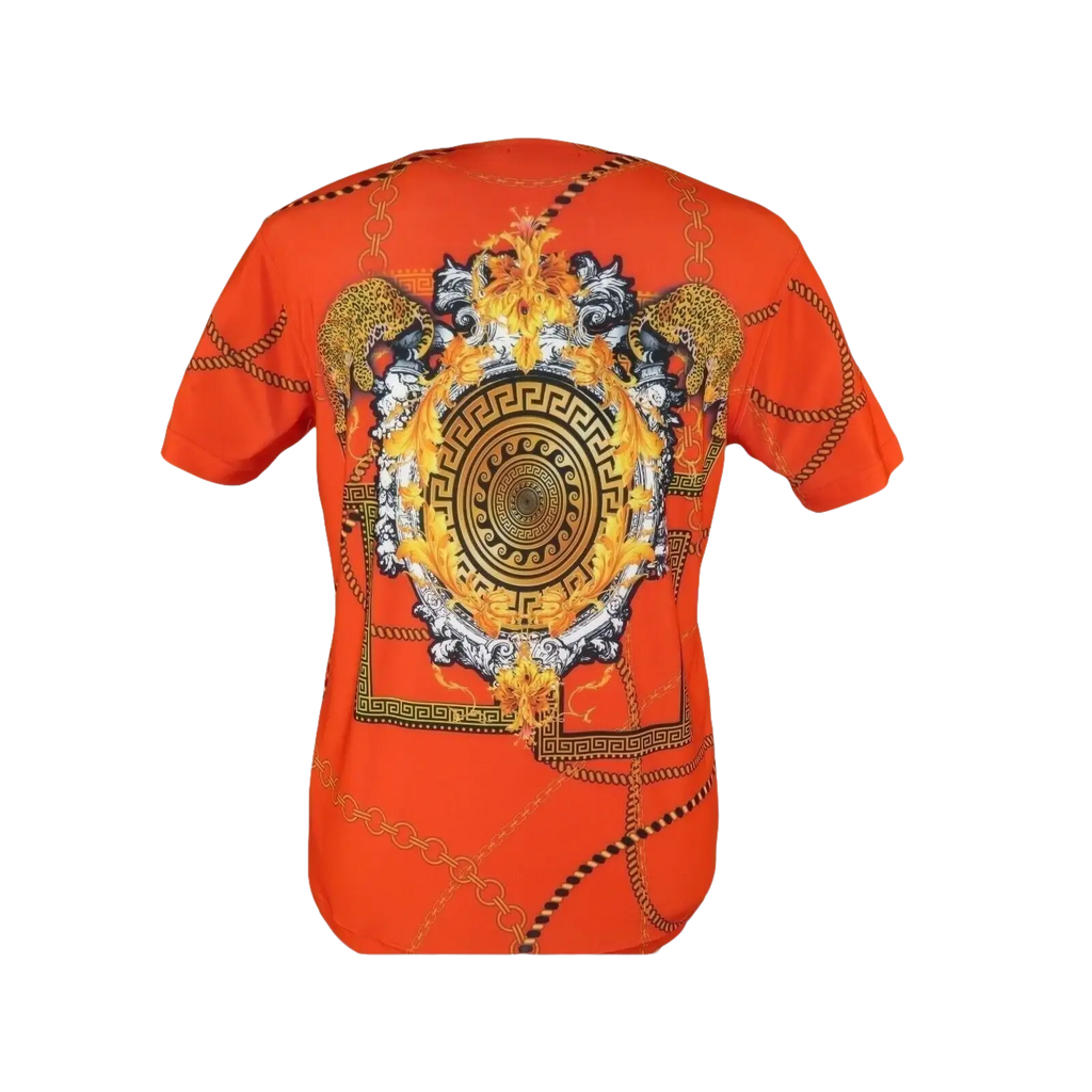 Men Crew T Shirt Makrom Turkey Medallion medusa Lion Floral 1231 - 426 red Gold - J.Valintin Men's Wear Legend - 12502