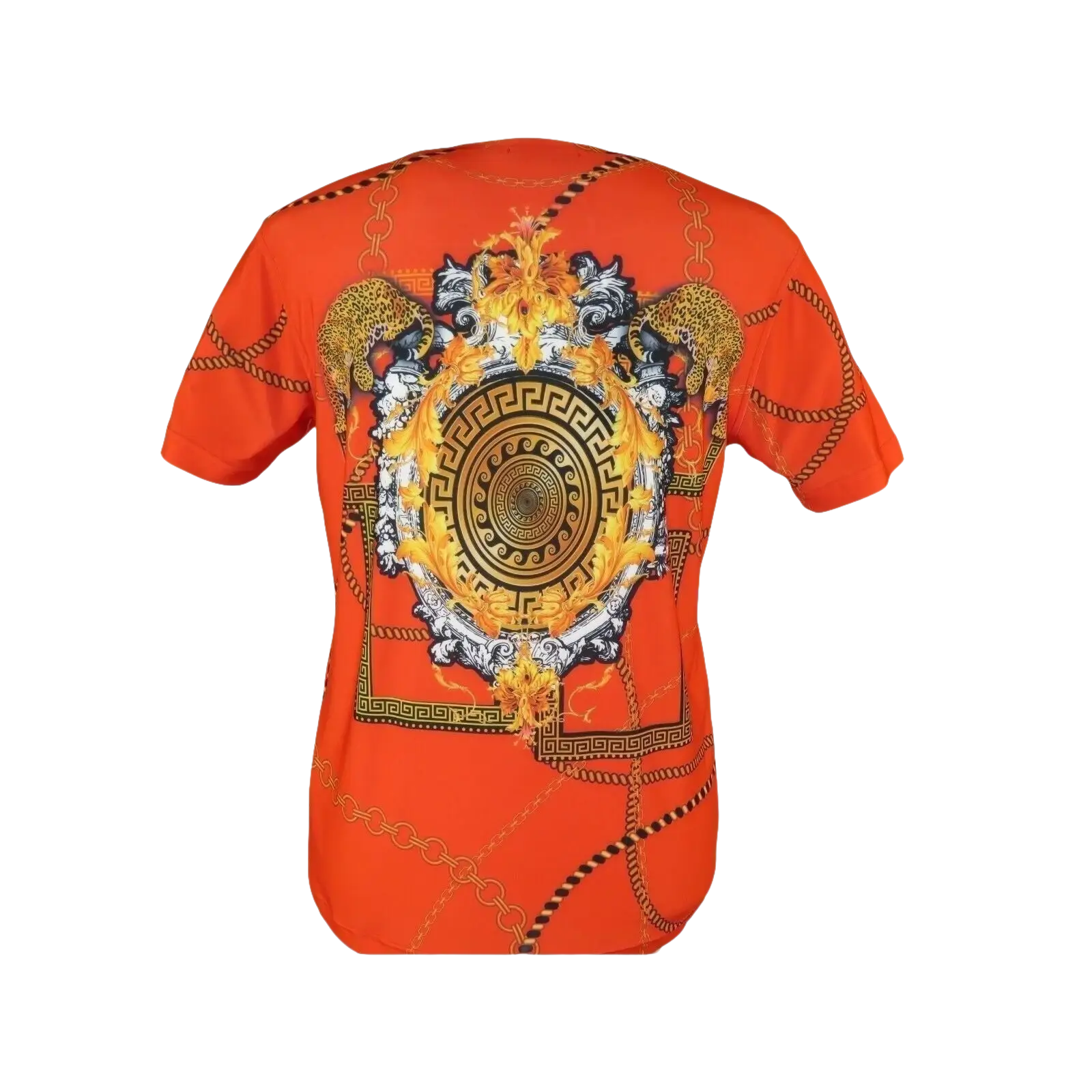 Men Crew T Shirt Makrom Turkey Medallion medusa Lion Floral 1231 - 426 red Gold - J.Valintin Men's Wear Legend - 12502