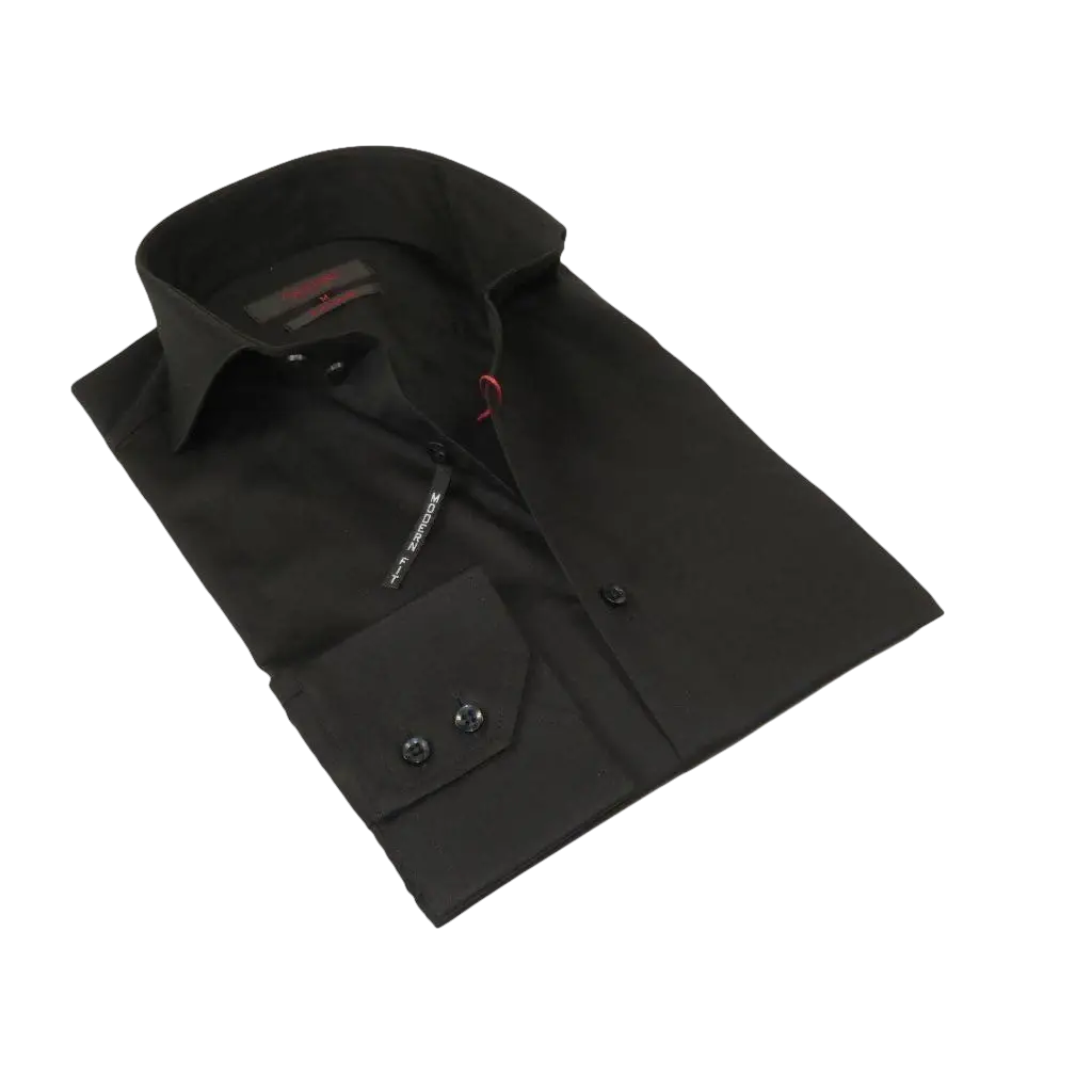 Men Dress Shirts AXXESS Turkey 100% Soft Egyptian Cotton 224 - 07 Solid Black - J.Valintin Men's Wear Legend - 99305
