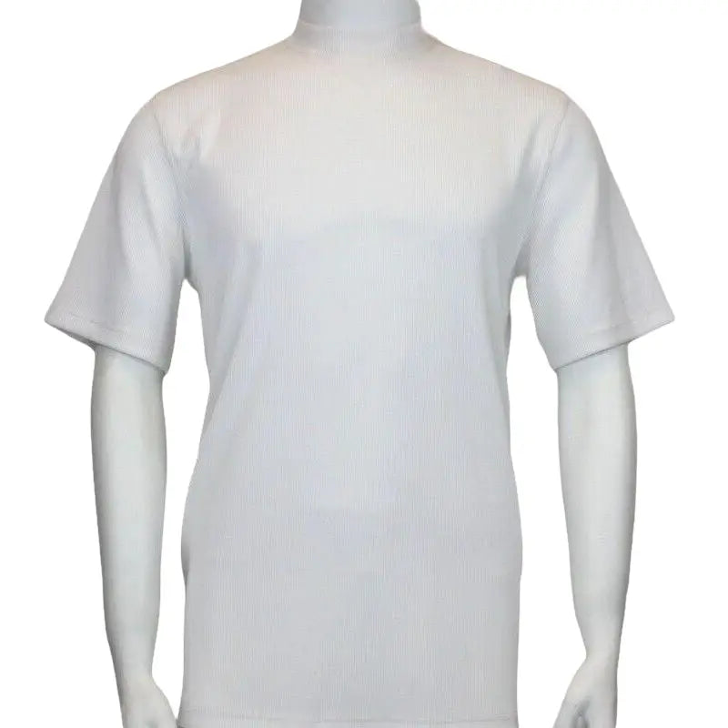 Men dress up Tshirt Log in uomo Crew Neck Corded Short Sleeves 218 White - J.Valintin Men's Wear Legend - 30931