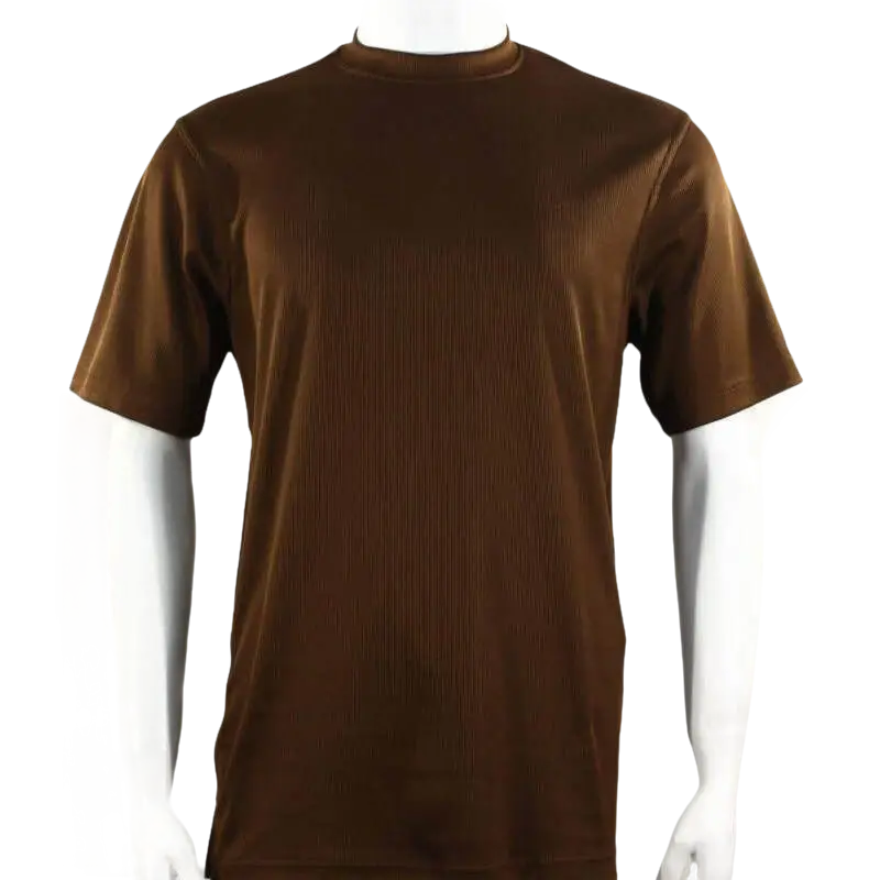 Men Dressy T - Shirt Log - In Uomo Soft Crew Neck Silky Short Sleeves 218 Cognac - J.Valintin Men's Wear Legend - 25198