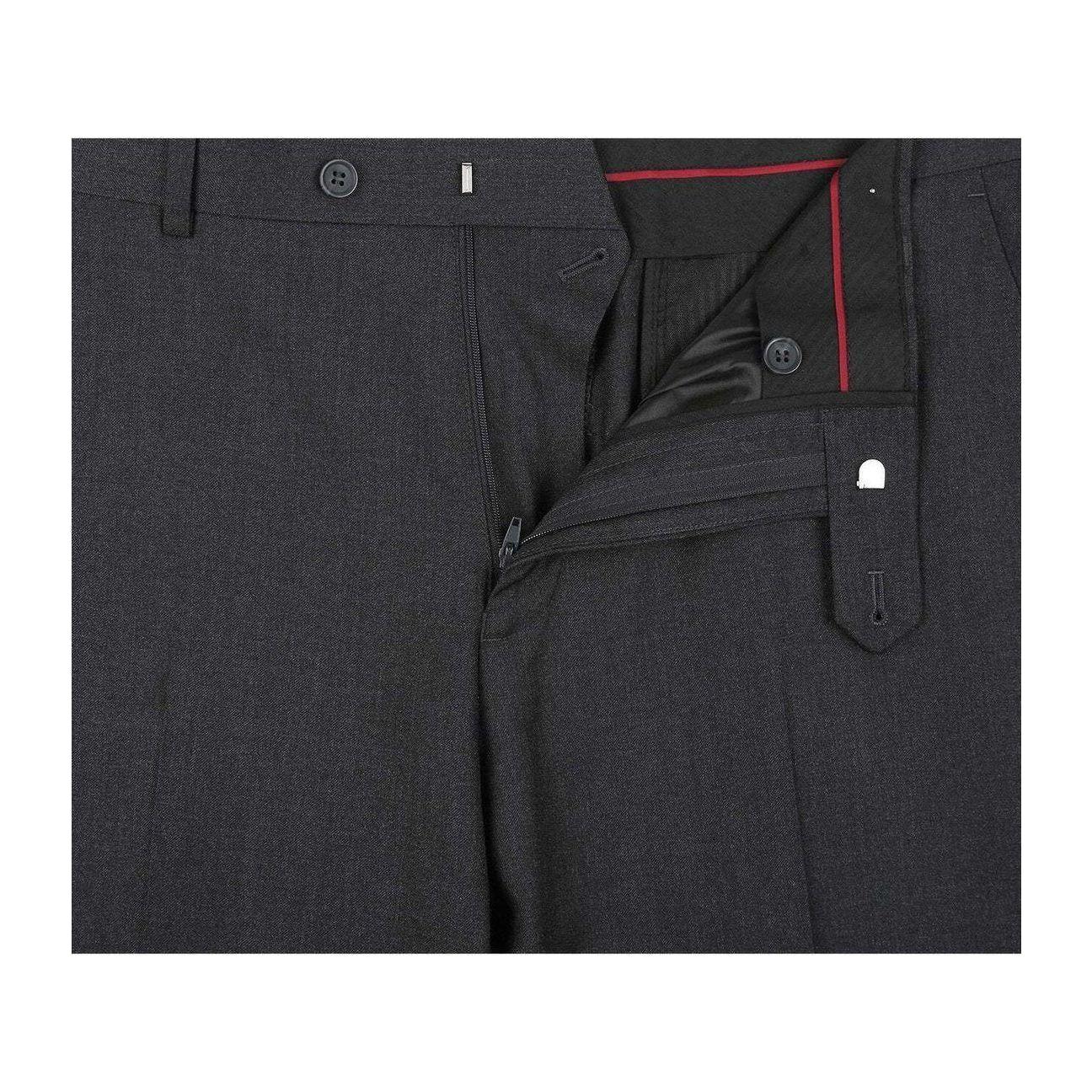 Men Flat Front Suit Separate Pants Slim Fit light Weight Slacks 202 - 1 Charcoal - J.Valintin Men's Wear Legend - 97708