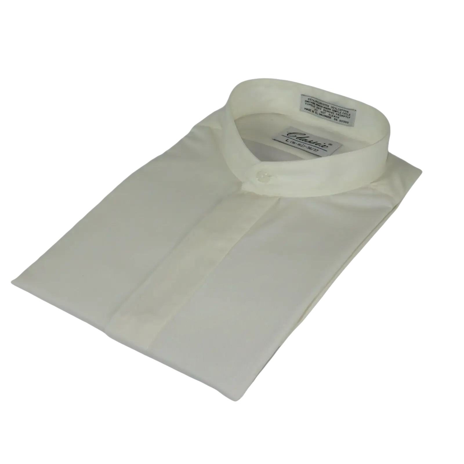 Men Formal pastor shirt Classix Banded Collar less Hidden Button Front M08 Ivory - J.Valintin Men's Wear Legend - 20095