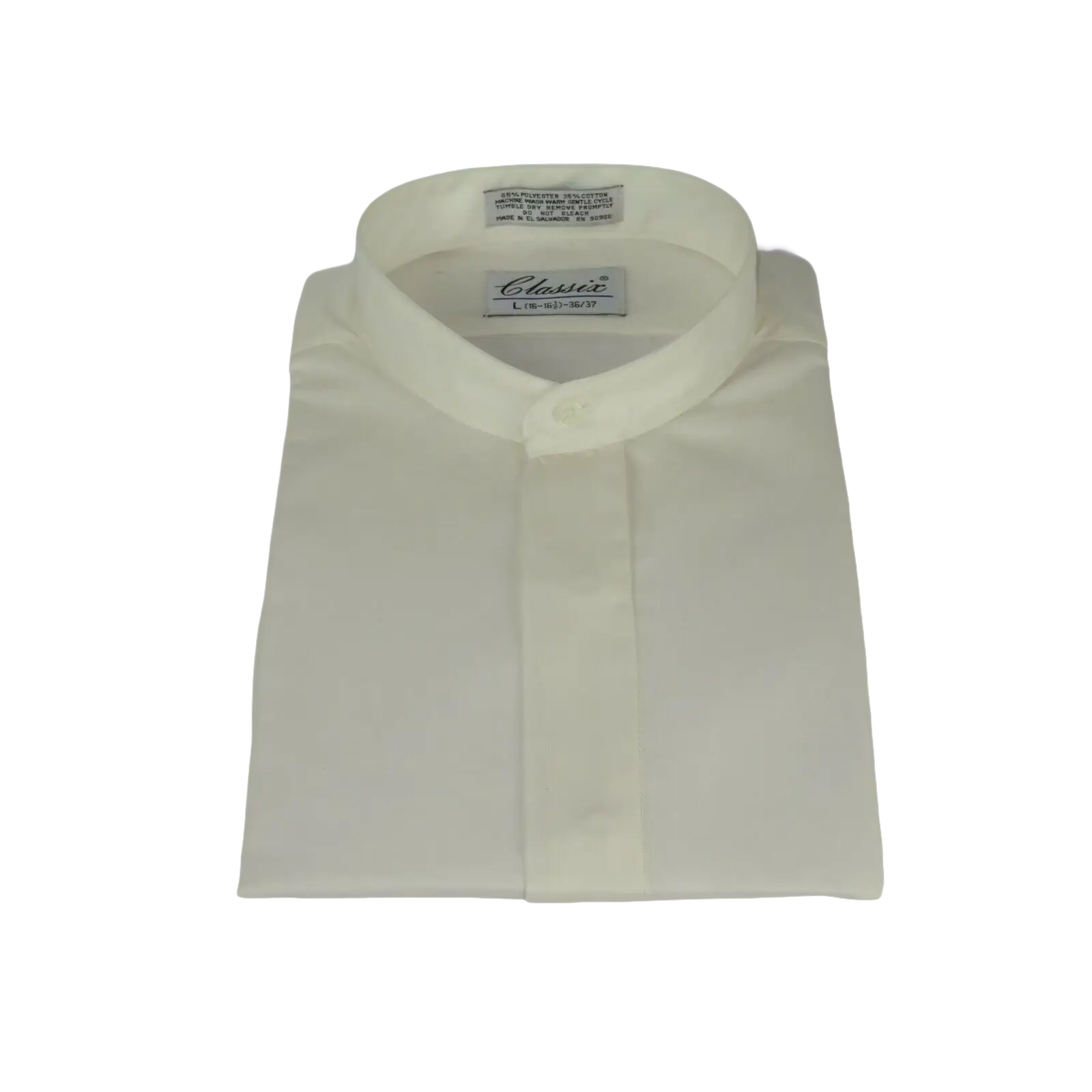 Men Formal pastor shirt Classix Banded Collar less Hidden Button Front M08 Ivory - J.Valintin Men's Wear Legend - 20095