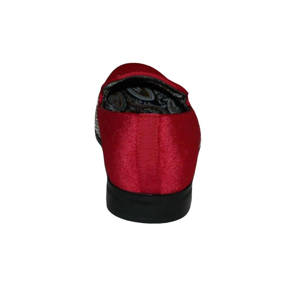 Men Formal shoes After midnight Velvet silver Crystal Slip on 6715 Red/Silver - J.Valintin Men's Wear Legend - 35