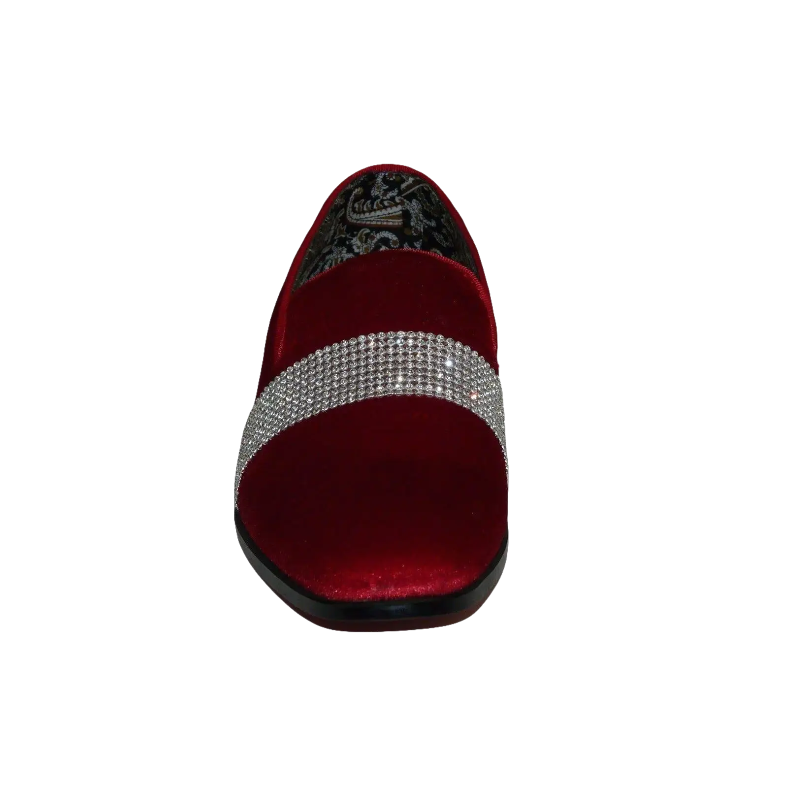 Men Formal shoes After midnight Velvet silver Crystal Slip on 6715 Red/Silver - J.Valintin Men's Wear Legend - 35
