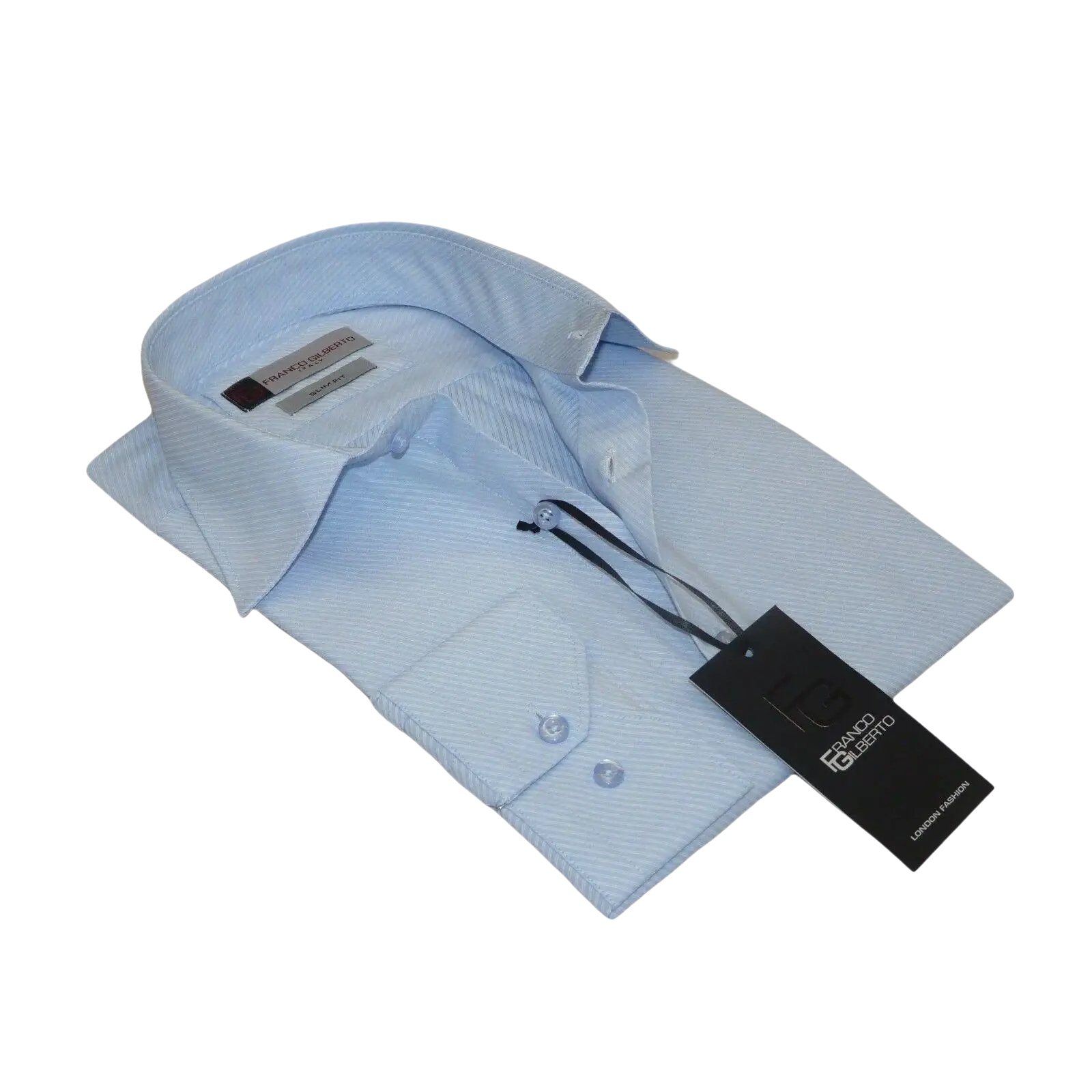 Men Franco Gilberto Shirt Twill Cotton Blend Spread Collar Turkey 5566 - 418 blue - J.Valintin Men's Wear Legend - 13999