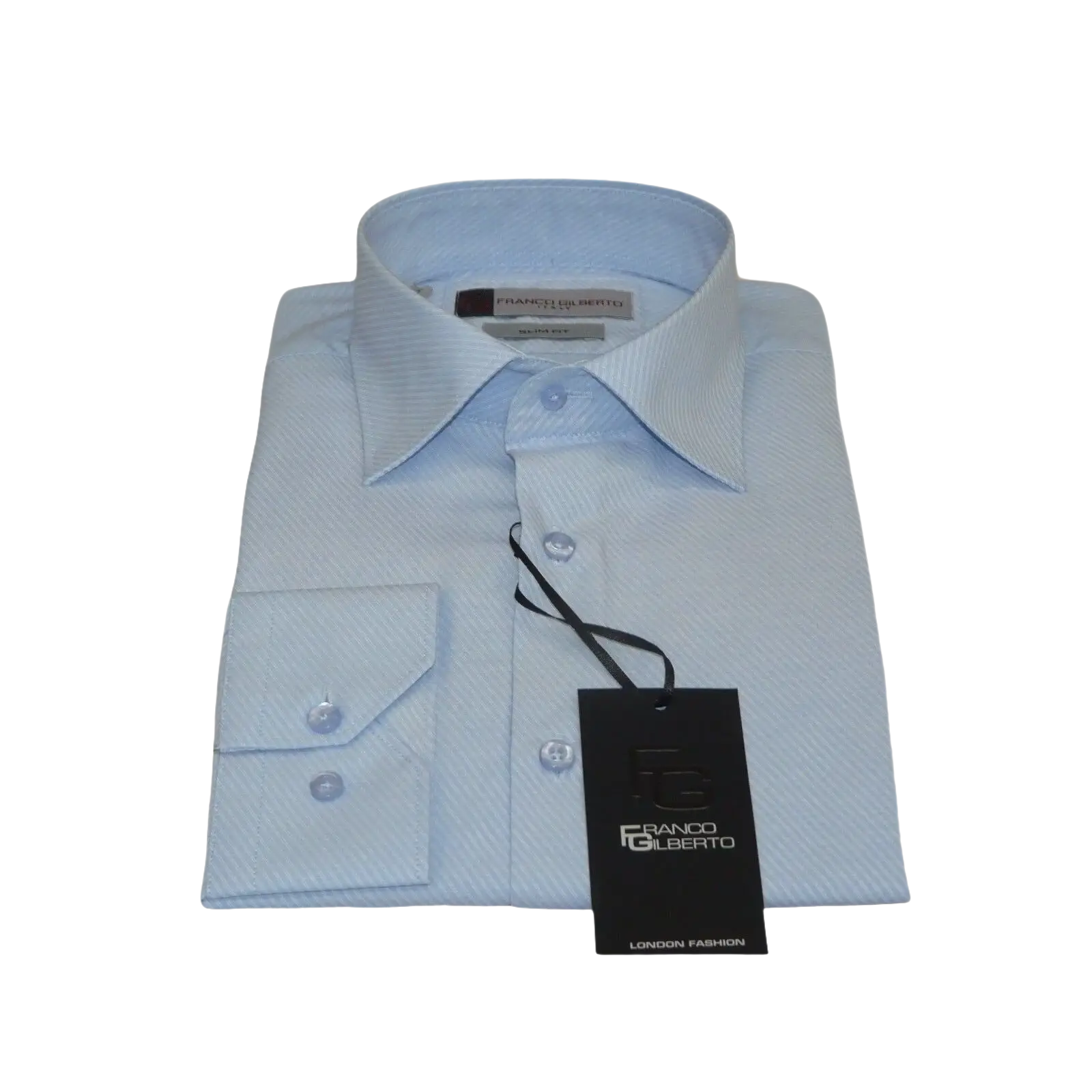 Men Franco Gilberto Shirt Twill Cotton Blend Spread Collar Turkey 5566 - 418 blue - J.Valintin Men's Wear Legend - 13999