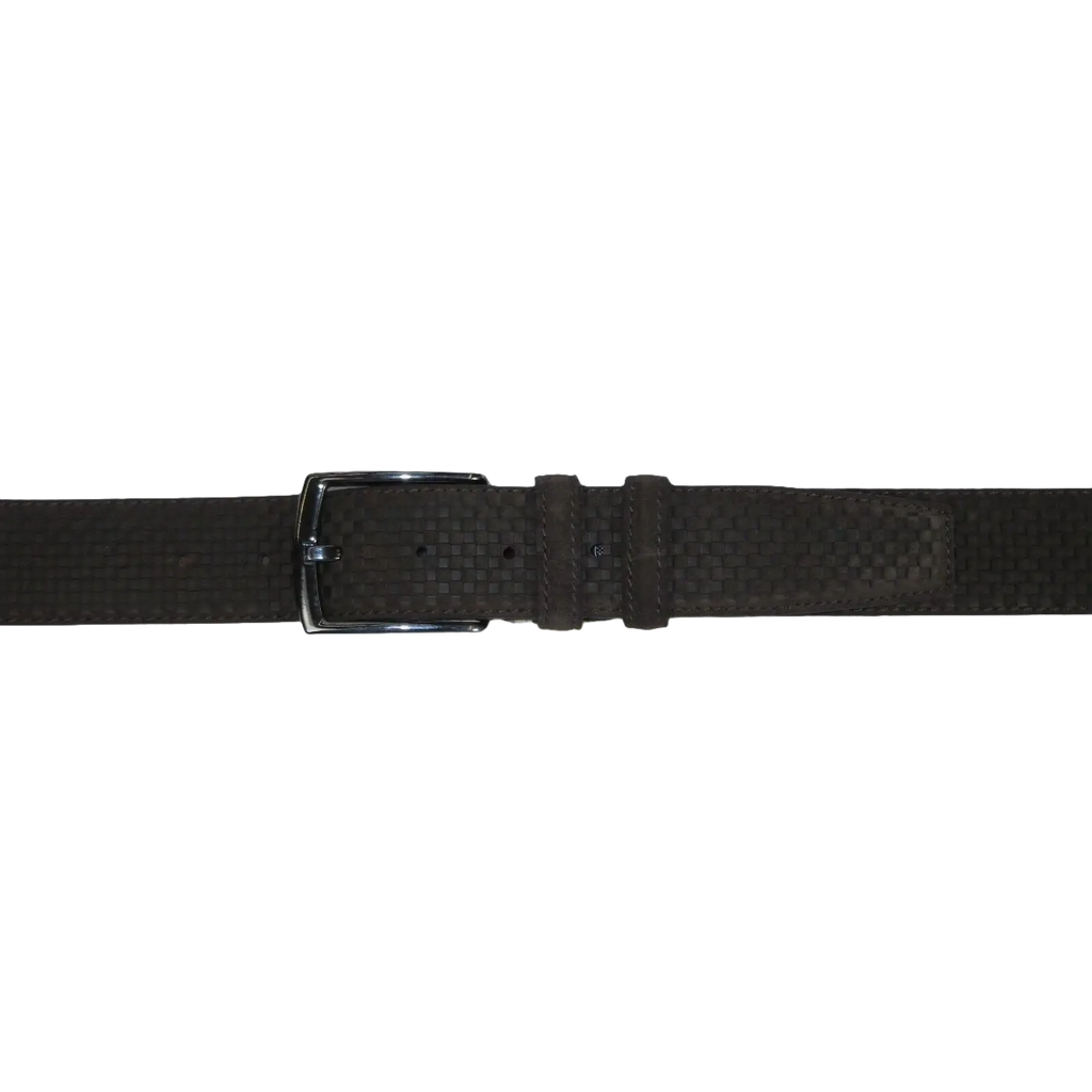 Men Genuine Basket weave Suede Soft Leather Belt PIERO ROSSI Turkey #1002 Brown - J.Valintin Men's Wear Legend - 97260