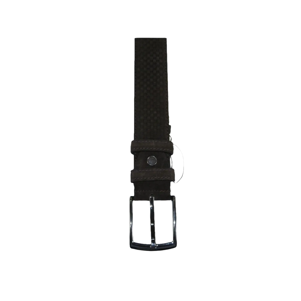 Men Genuine Basket weave Suede Soft Leather Belt PIERO ROSSI Turkey #1002 Brown - J.Valintin Men's Wear Legend - 97260