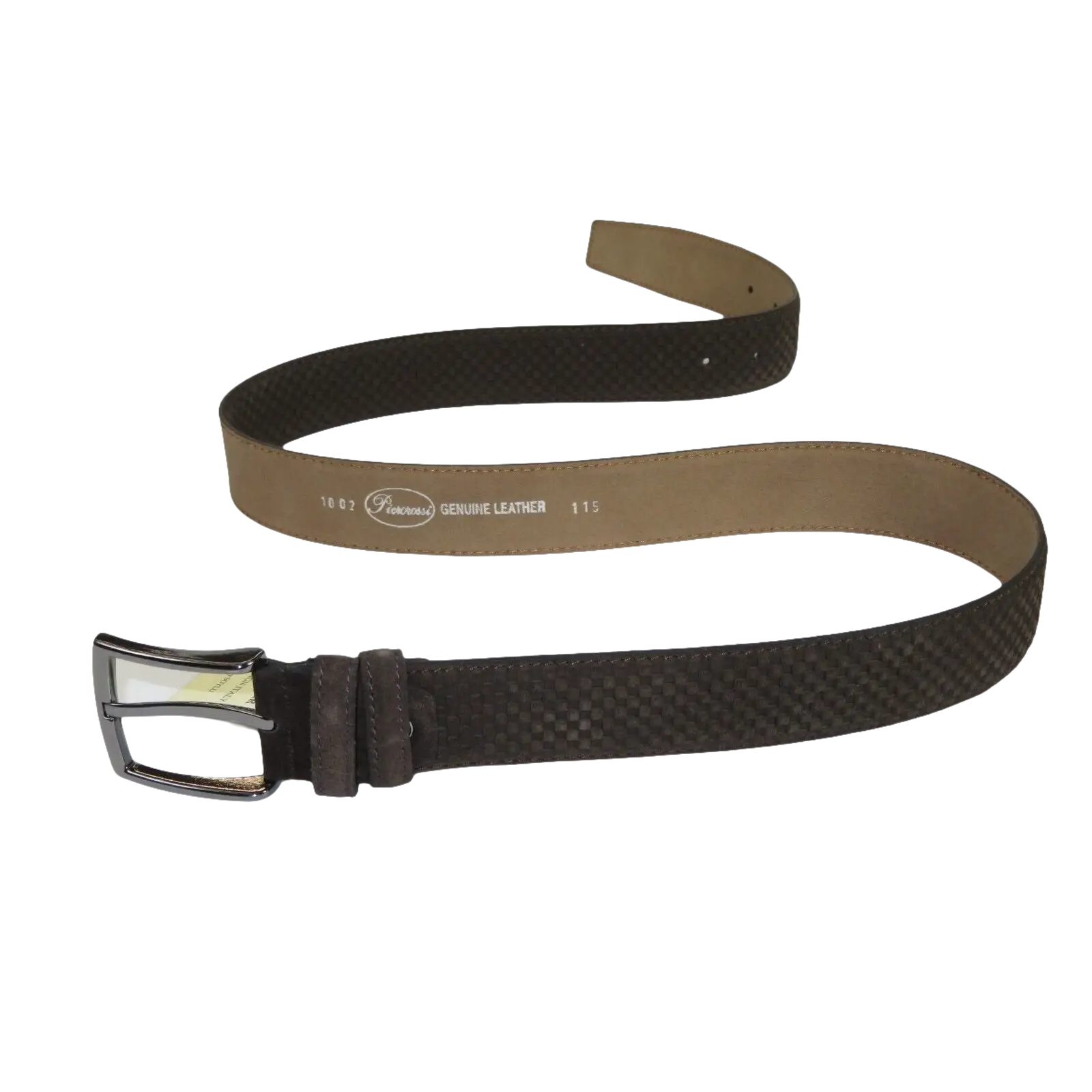 Men Genuine Basket weave Suede Soft Leather Belt PIERO ROSSI Turkey #1002 Brown - J.Valintin Men's Wear Legend - 97260