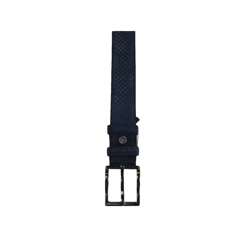 Men Genuine Basket weave Suede Soft Leather Belt PIERO ROSSI Turkey # 1002 Navy - J.Valintin Men's Wear Legend - 97276