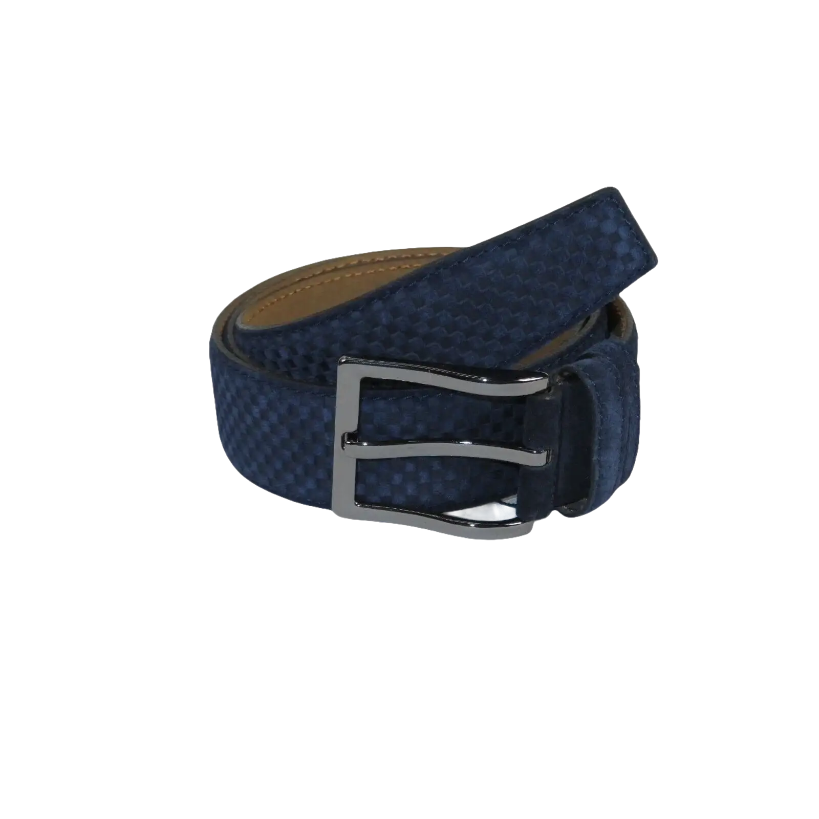 Men Genuine Basket weave Suede Soft Leather Belt PIERO ROSSI Turkey # 1002 Navy - J.Valintin Men's Wear Legend - 97276