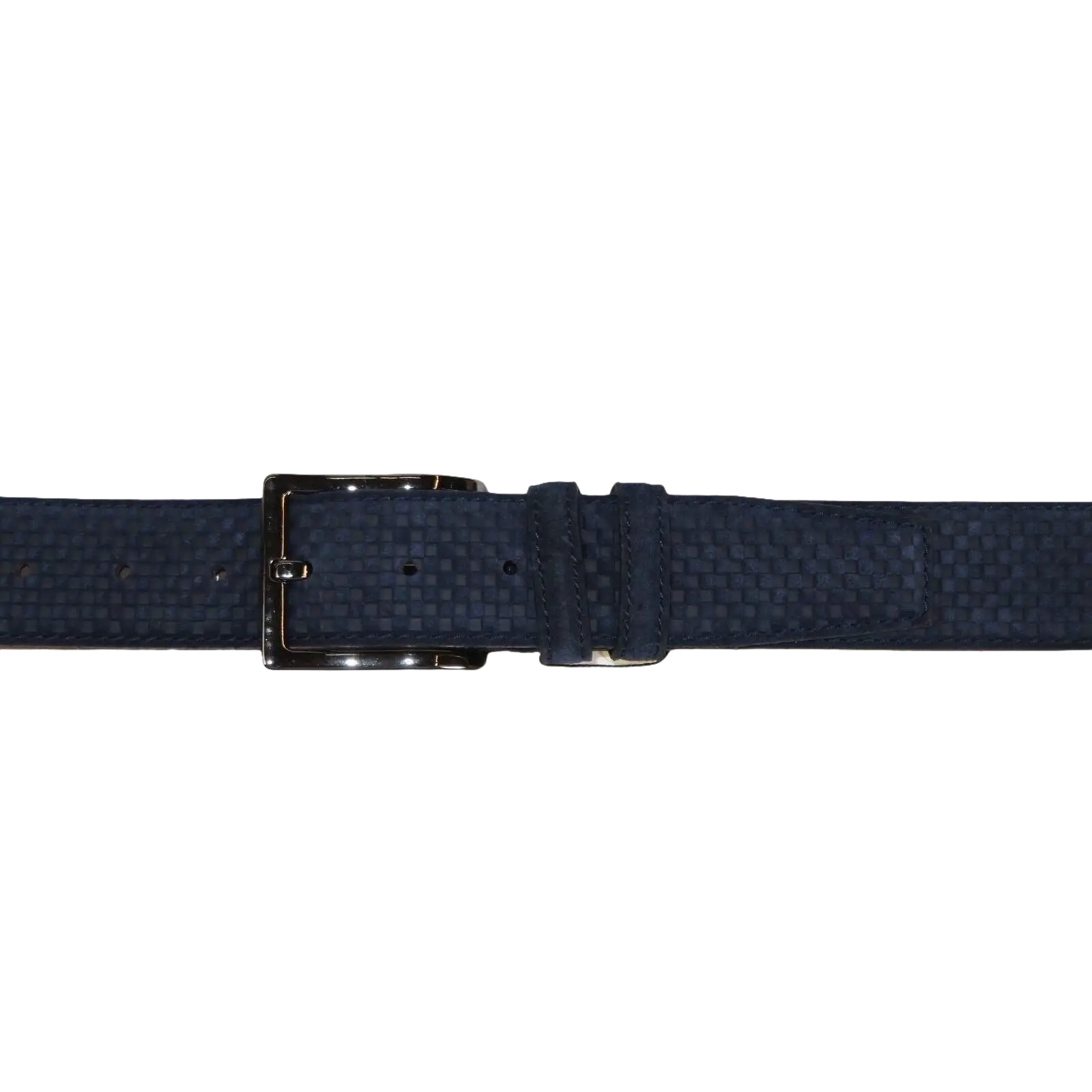 Men Genuine Basket weave Suede Soft Leather Belt PIERO ROSSI Turkey # 1002 Navy - J.Valintin Men's Wear Legend - 97276