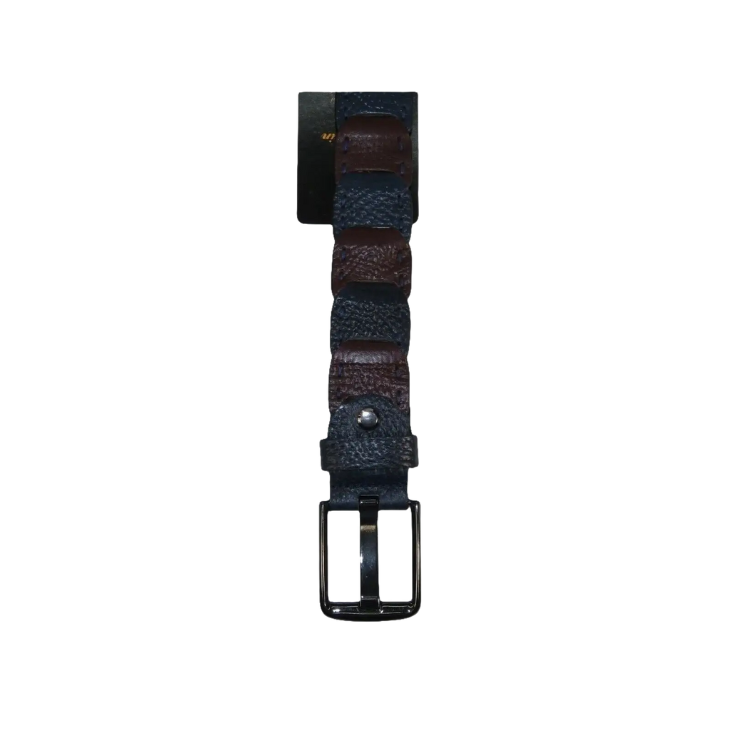Men Genuine Leather Belt PIERO ROSSI Turkey Croc print Hand Stitch 69 Brown navy - J.Valintin Men's Wear Legend - 97491