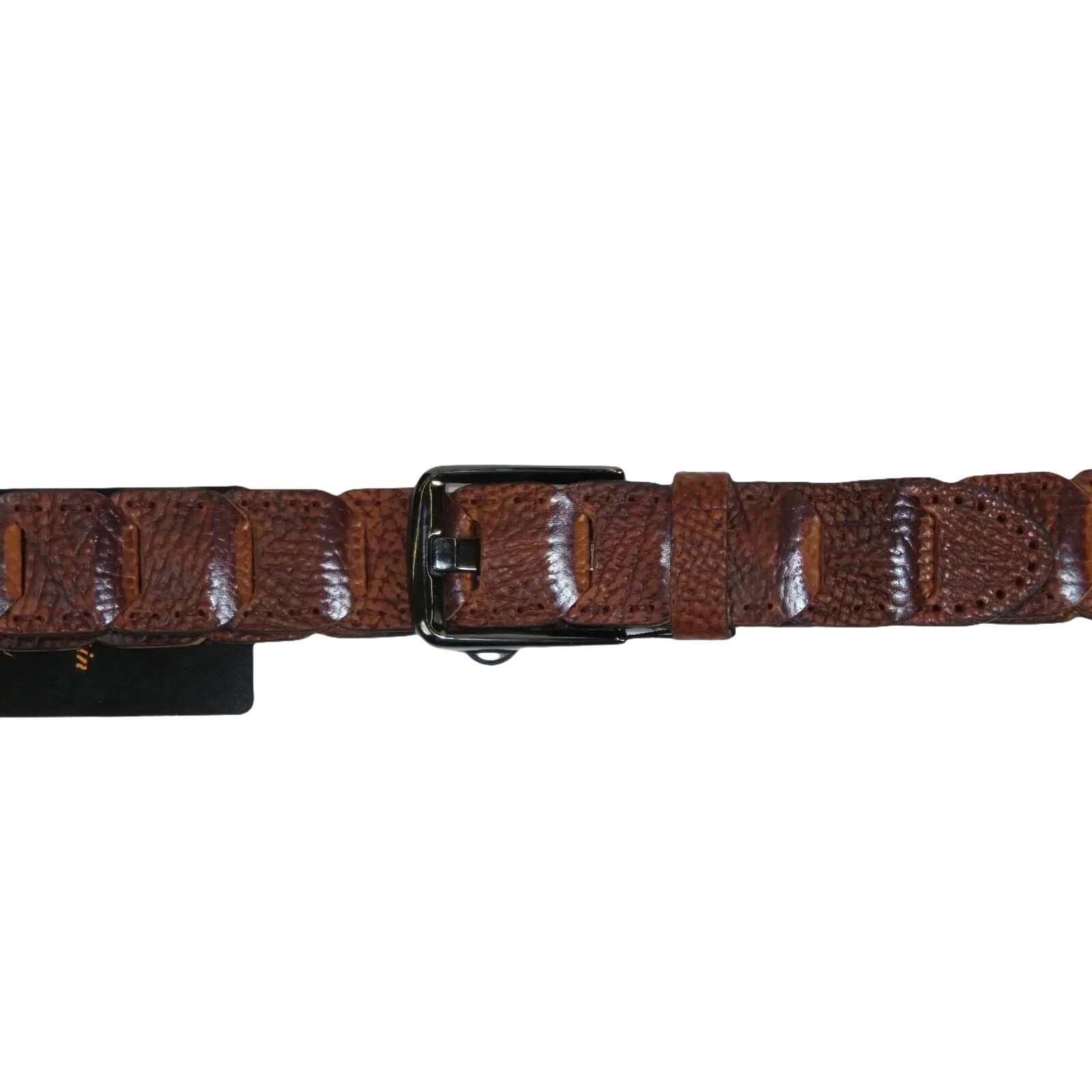 Men Genuine Leather Belt PIERO ROSSI Turkey Crocodile print Hand Stich 69 Cognac - J.Valintin Men's Wear Legend - 97461
