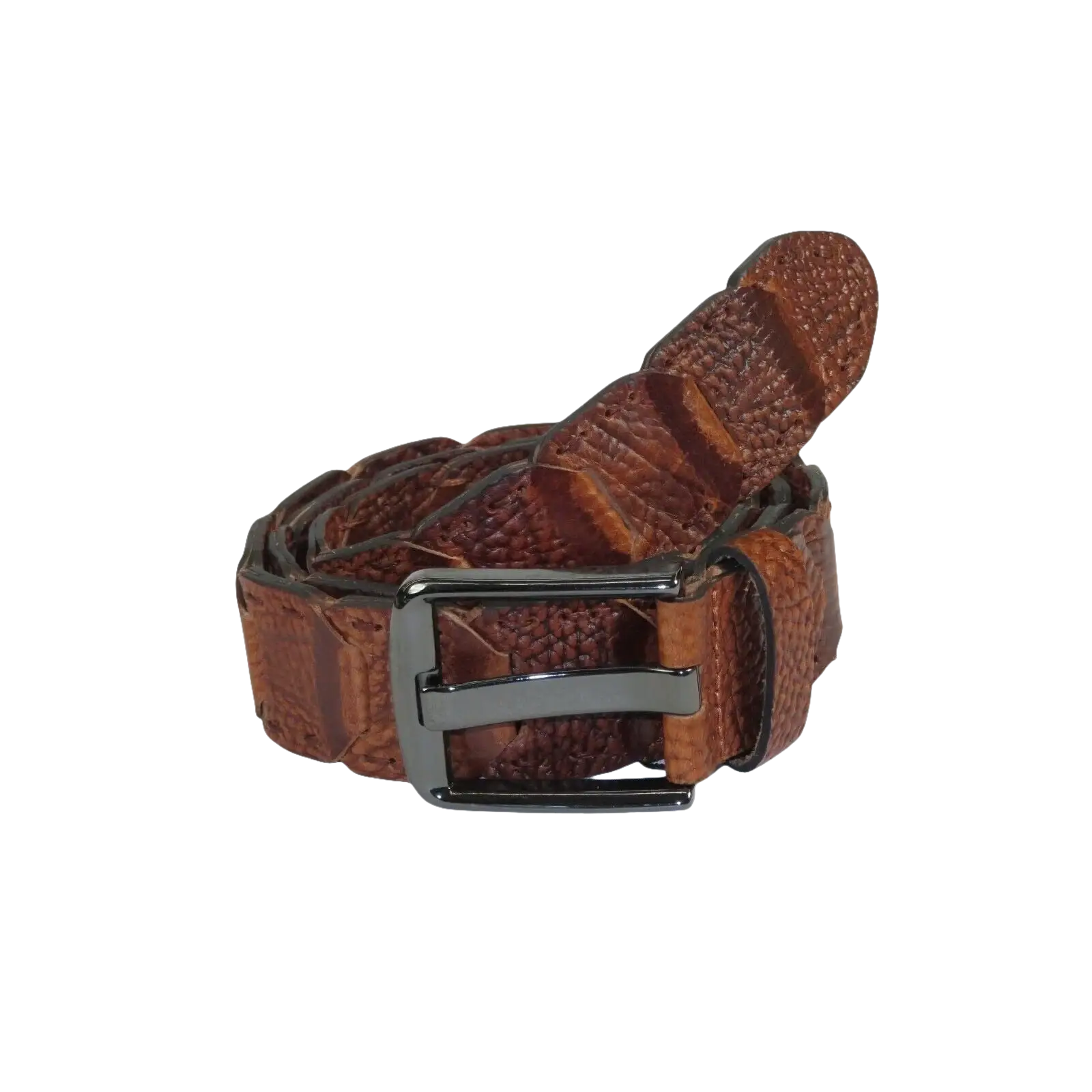 Men Genuine Leather Belt PIERO ROSSI Turkey Crocodile print Hand Stich 69 Cognac - J.Valintin Men's Wear Legend - 97461