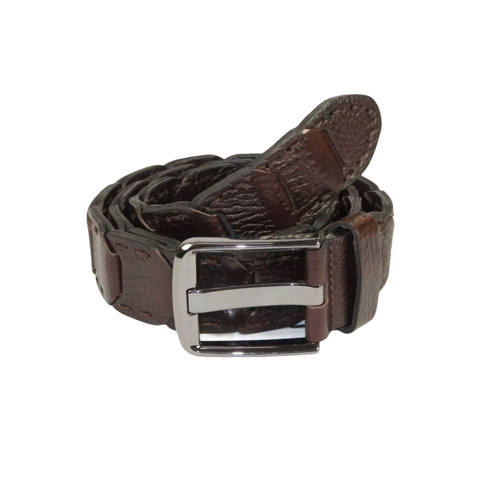 Men Genuine Leather Belt PIERO ROSSI Turkey Crocodile print Hand Stitch 69 Brown - J.Valintin Men's Wear Legend - 97479