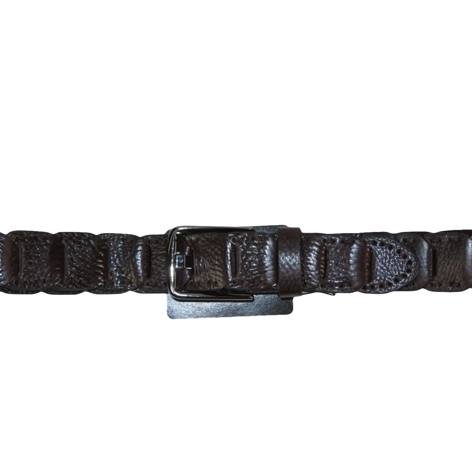 Men Genuine Leather Belt PIERO ROSSI Turkey Crocodile print Hand Stitch 69 Brown - J.Valintin Men's Wear Legend - 97479