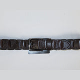 Men Genuine Leather Belt PIERO ROSSI Turkey Crocodile print Hand Stitch 69 Brown - J.Valintin Men's Wear Legend - 97479