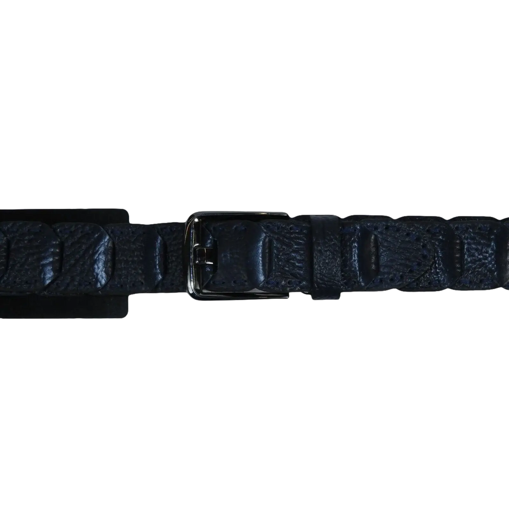 Men Genuine Leather Belt PIERO ROSSI Turkey Crocodile print Hand Stitch #69 navy - J.Valintin Men's Wear Legend - 97485