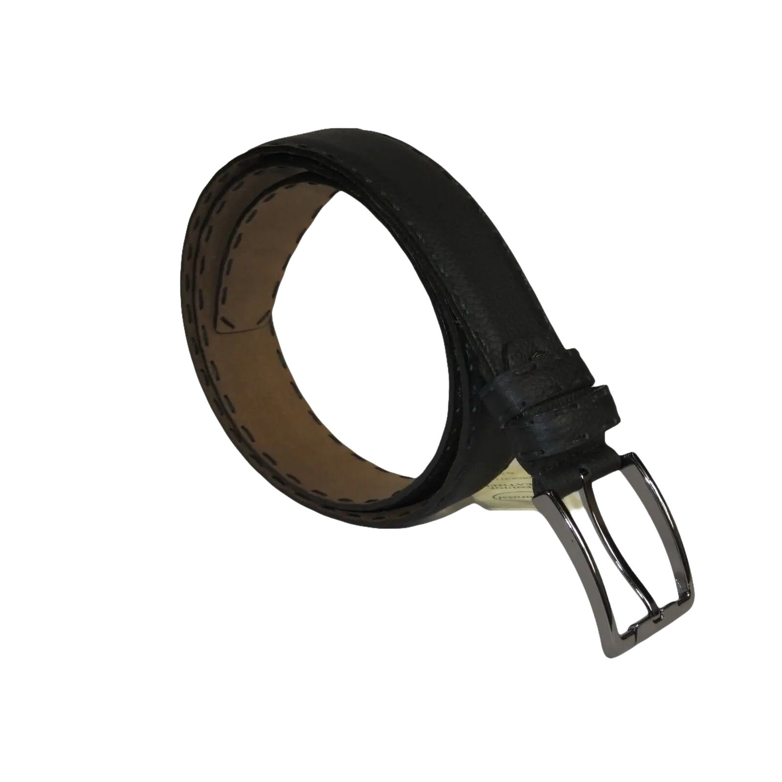 Men Genuine Leather Belt PIERO ROSSI Turkey Full Grain Hand Stitch 301 Black - J.Valintin Men's Wear Legend - 97347