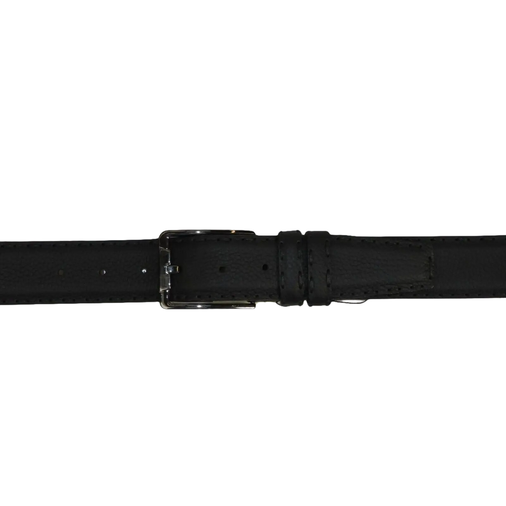 Men Genuine Leather Belt PIERO ROSSI Turkey Full Grain Hand Stitch 301 Black - J.Valintin Men's Wear Legend - 97347