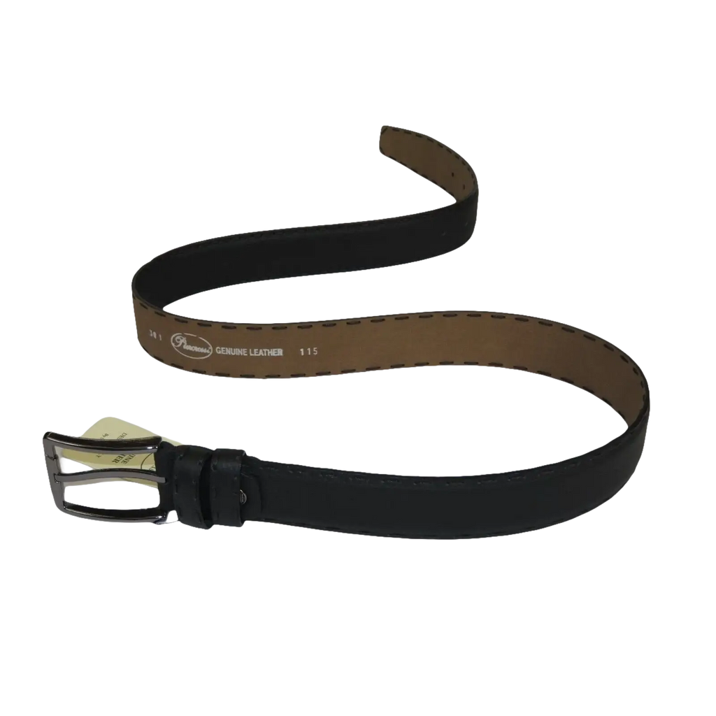 Men Genuine Leather Belt PIERO ROSSI Turkey Full Grain Hand Stitch 301 Black - J.Valintin Men's Wear Legend - 97347