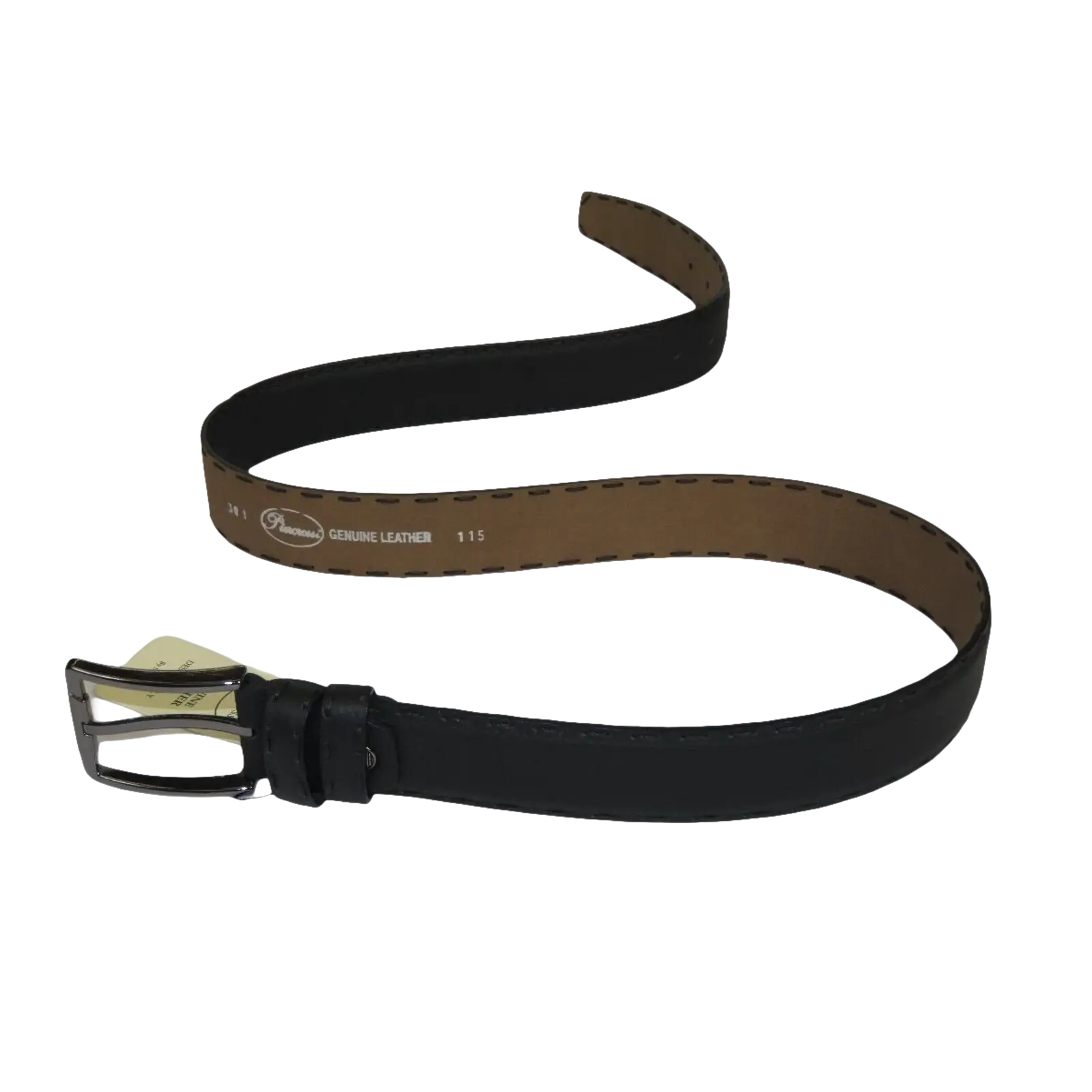 Men Genuine Leather Belt PIERO ROSSI Turkey Full Grain Hand Stitch 301 Black - J.Valintin Men's Wear Legend - 97347