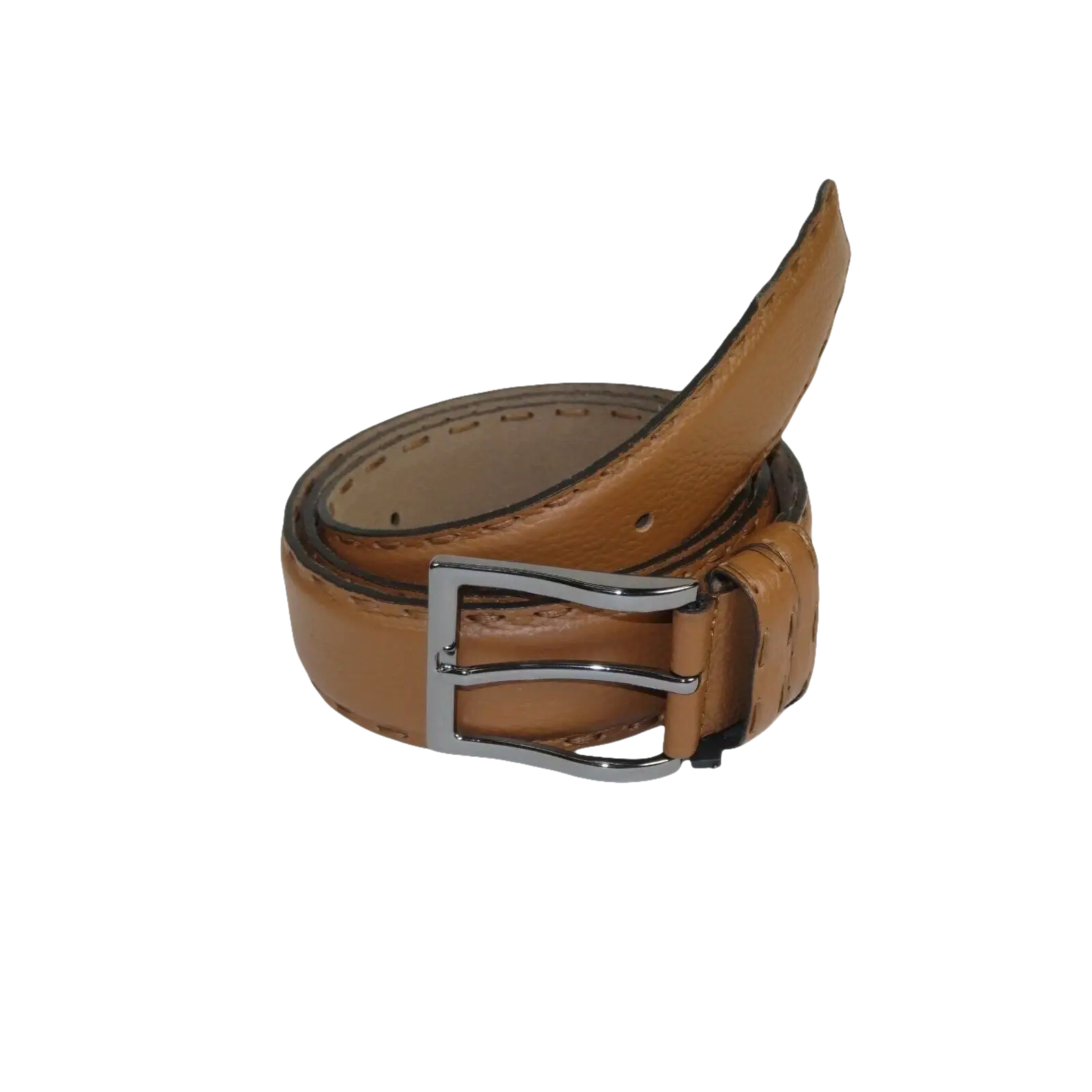 Men Genuine Leather Belt PIERO ROSSI Turkey Full Grain Hand Stitch 301 Cognac - J.Valintin Men's Wear Legend - 97341