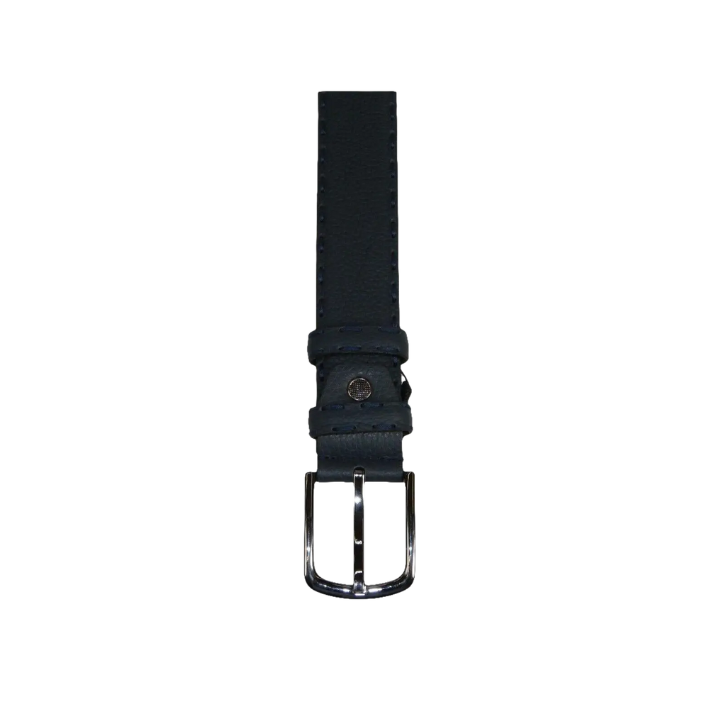 Men Genuine Leather Belt PIERO ROSSI Turkey Soft Full Grain Hand Stitch 301 Navy - J.Valintin Men's Wear Legend - 97353