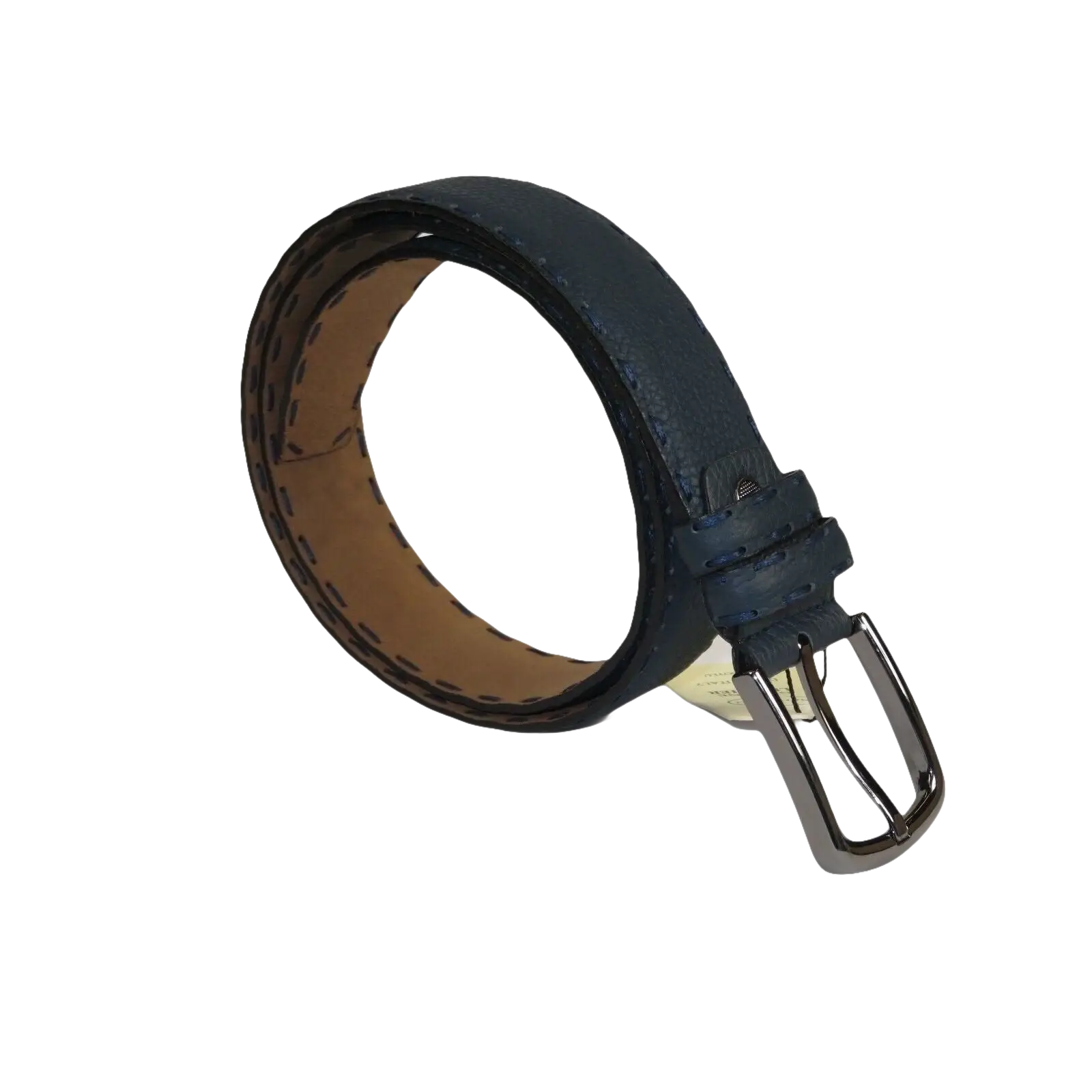 Men Genuine Leather Belt PIERO ROSSI Turkey Soft Full Grain Hand Stitch 301 Navy - J.Valintin Men's Wear Legend - 97353