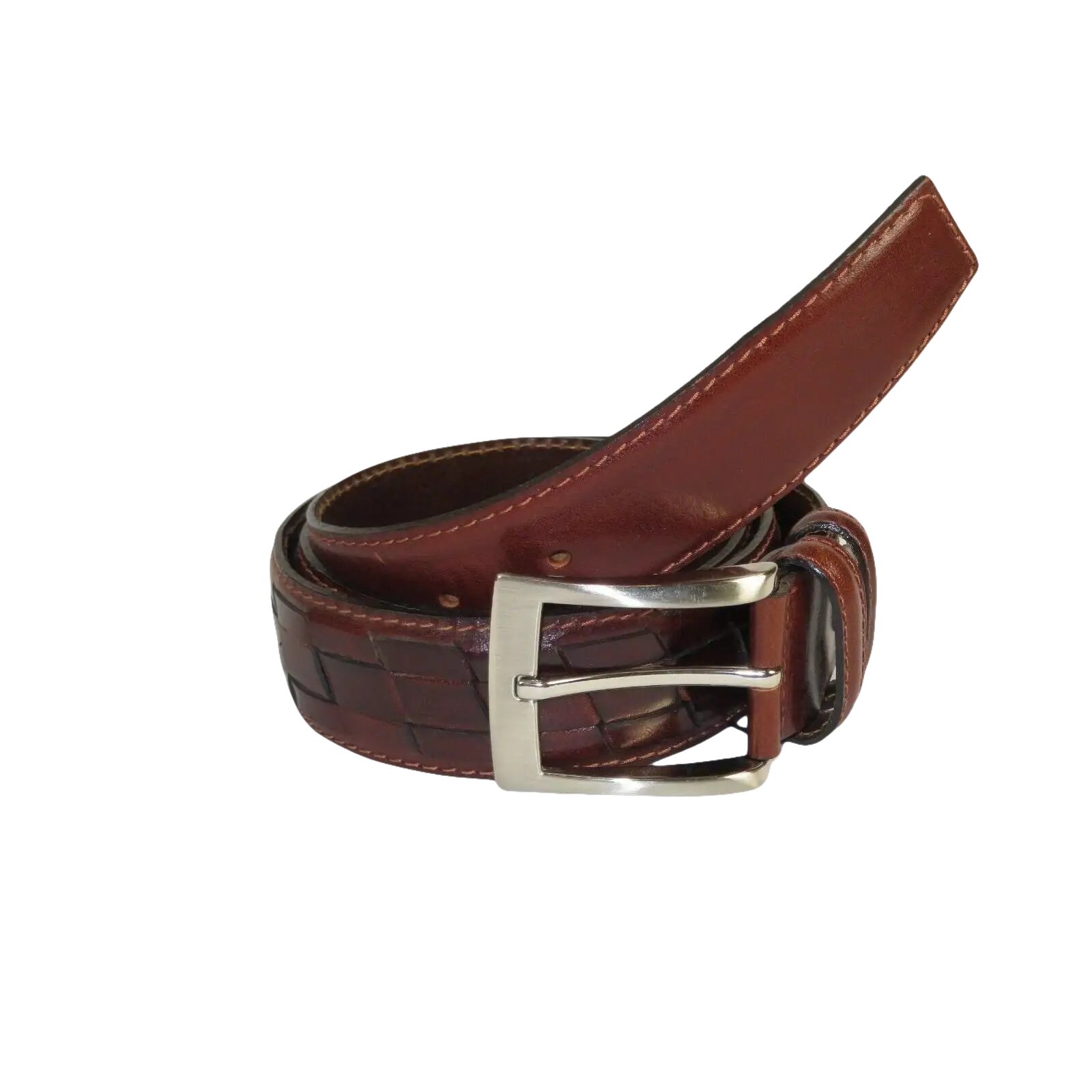 Men Genuine Leather Belt PIERO ROSSI Turkey Soft Full Grain Stitched #137 Cognac - J.Valintin Men's Wear Legend - 97437