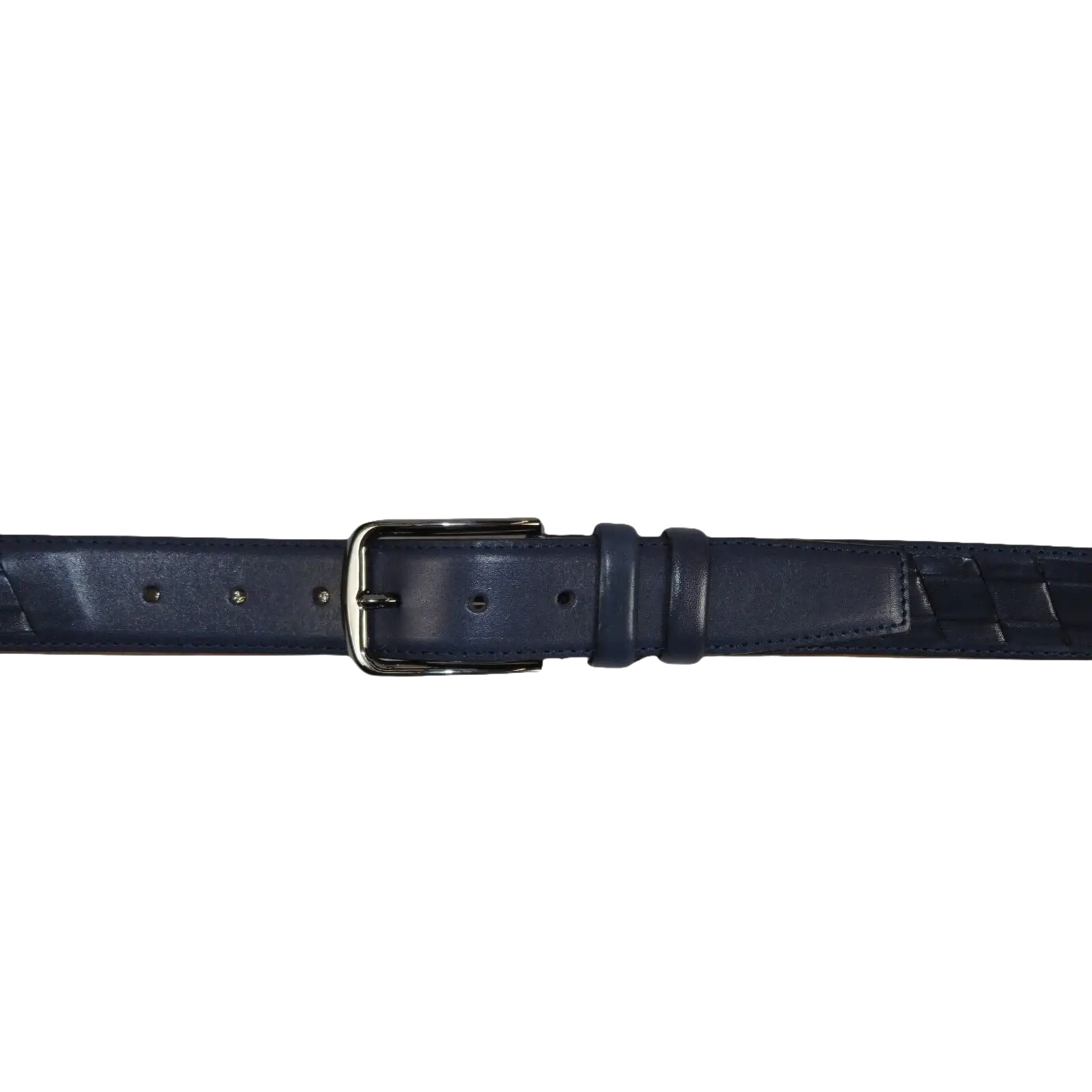 Men Genuine Leather Belt PIERO ROSSI Turkey Soft Full Grain Stitched #137 Navy - J.Valintin Men's Wear Legend - 97443