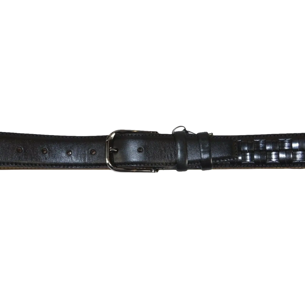 Men Genuine Leather Belt PIERO ROSSI Turkey Soft Full Grain Stitched #139 Black - J.Valintin Men's Wear Legend - 97455