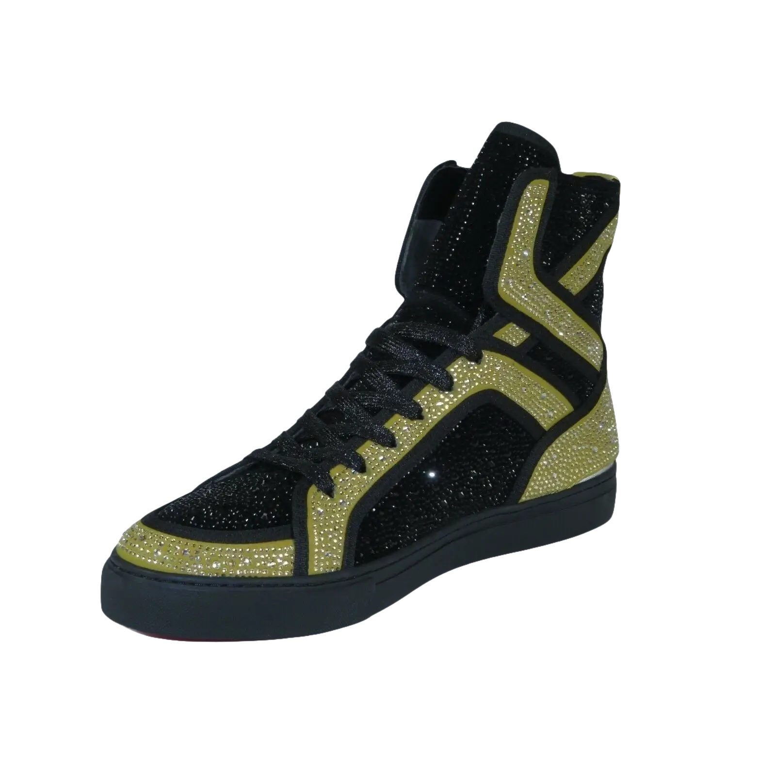 Men High Top Shoes By FIESSO AURELIO GARCIA ,Fancy Rhine stones 2402 Black Gold - J.Valintin Men's Wear Legend - 95011