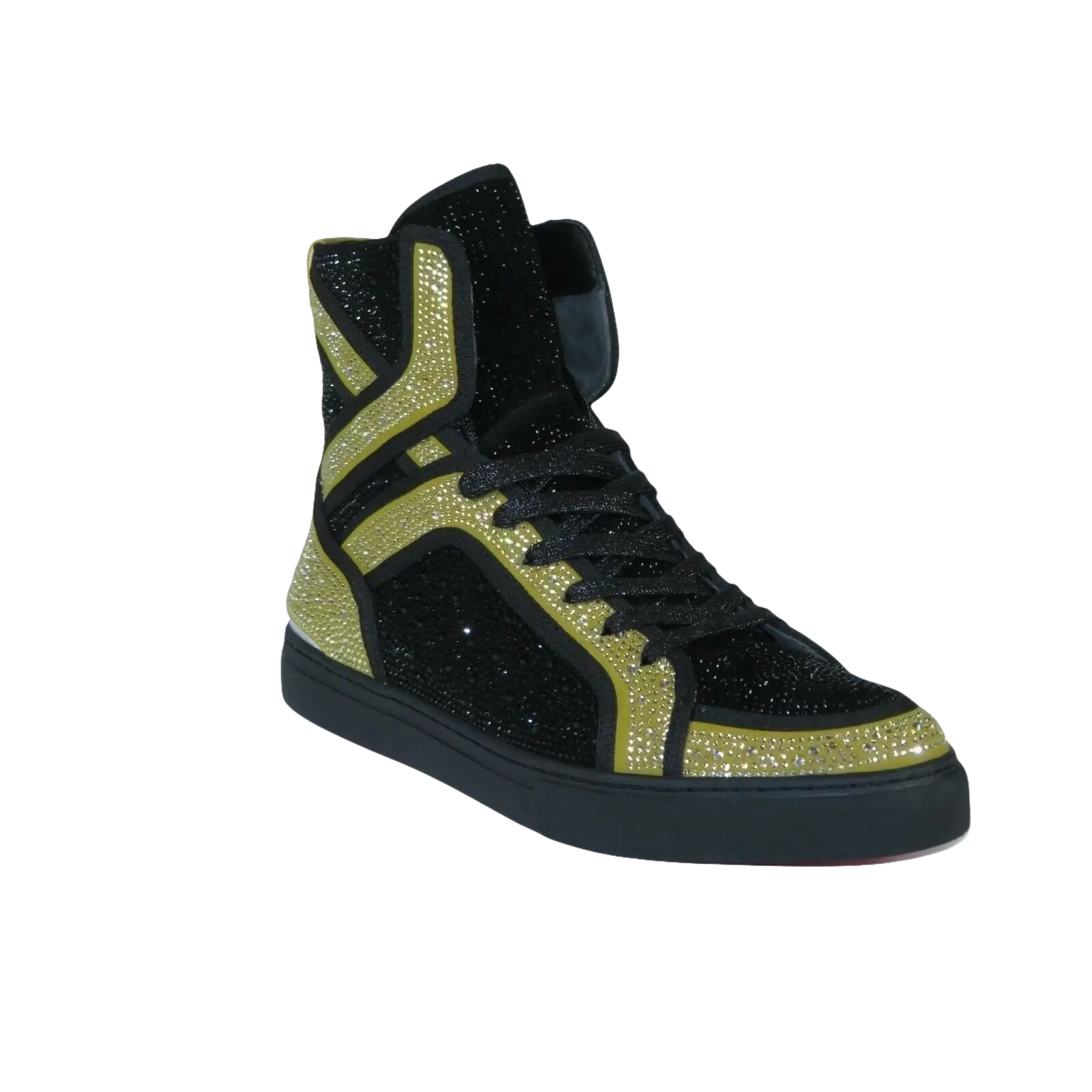 Men High Top Shoes By FIESSO AURELIO GARCIA ,Fancy Rhine stones 2402 Black Gold - J.Valintin Men's Wear Legend - 95011
