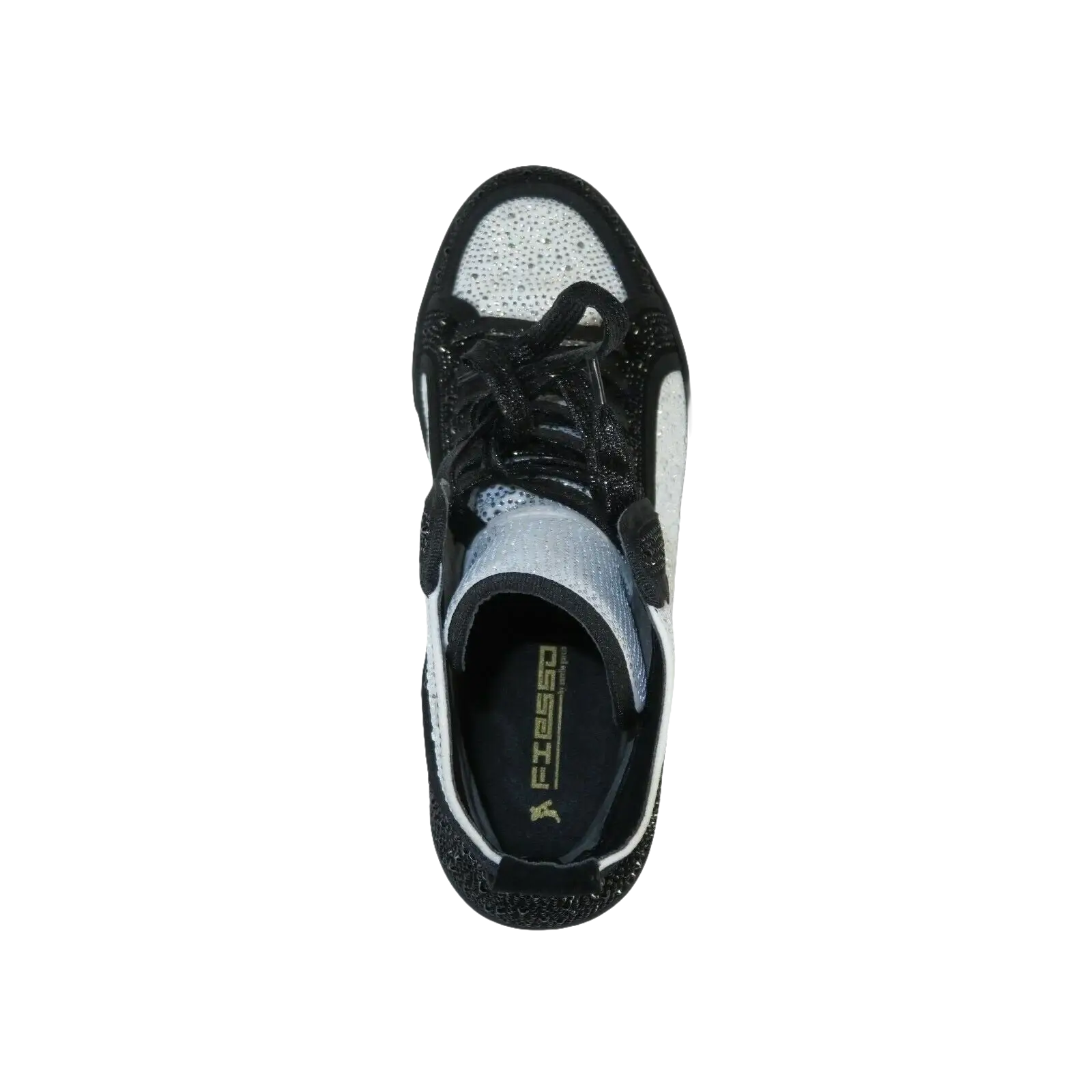 Men High Top Shoes By FIESSO AURELIO GARCIA ,Fancy Rhine stones 2402 Black White - J.Valintin Men's Wear Legend - 95005