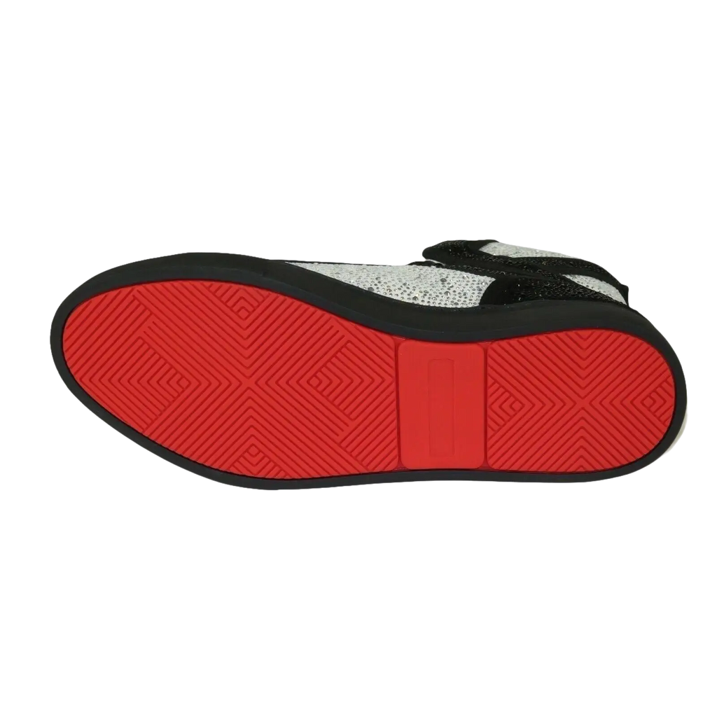 Men High Top Shoes By FIESSO AURELIO GARCIA ,Fancy Rhine stones 2402 Black White - J.Valintin Men's Wear Legend - 95005