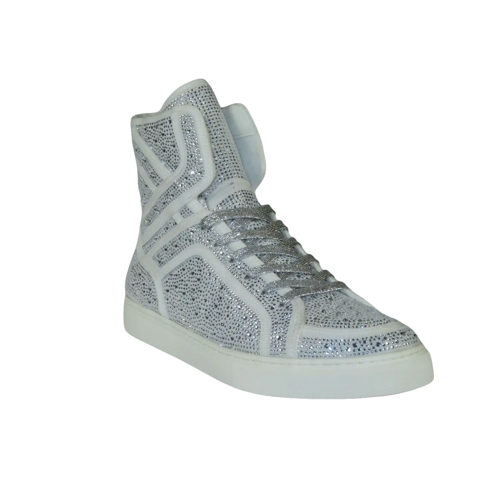 Men High Top Shoes By FIESSO AURELIO GARCIA ,Fancy Rhine stones 2402 White - J.Valintin Men's Wear Legend - 94993