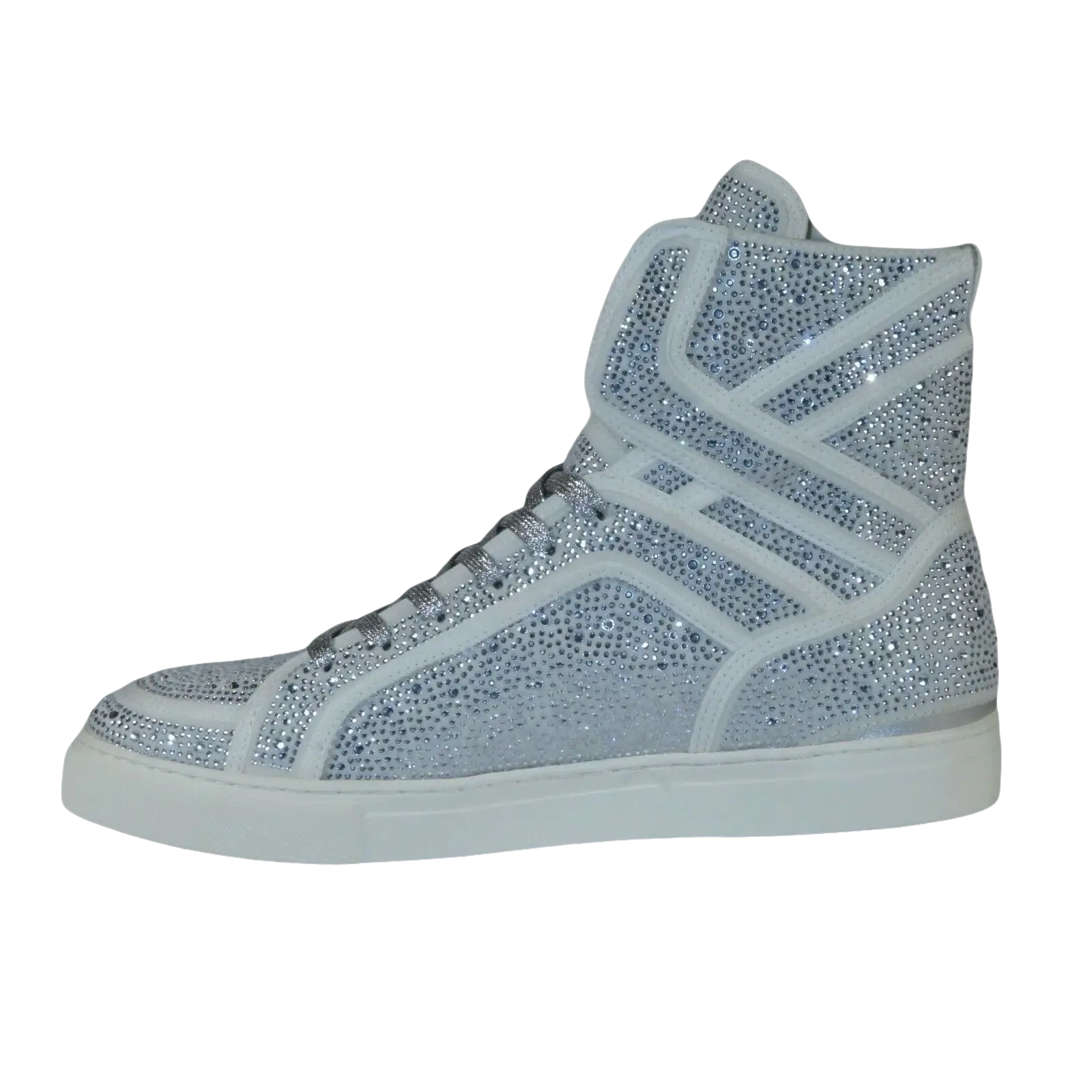 Men High Top Shoes By FIESSO AURELIO GARCIA ,Fancy Rhine stones 2402 White - J.Valintin Men's Wear Legend - 94993