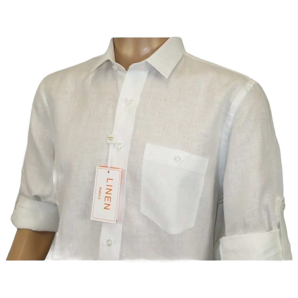 Men INSERCH premium Soft Linen Breathable 2pc Walking Leisure suit LS29116 white - J.Valintin Men's Wear Legend - 100668