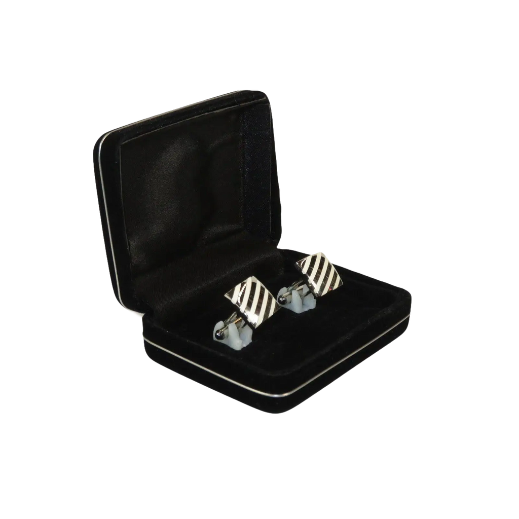Men J.Valintin Cufflinks by Vitorofolo for French Cuff Shirt V29 - 10 Silver White - J.Valintin Men's Wear Legend - 92564