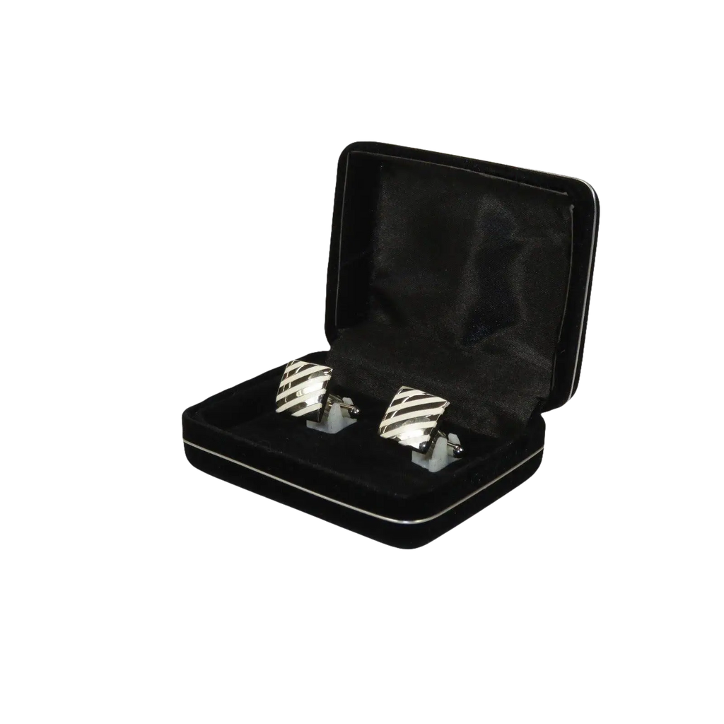 Men J.Valintin Cufflinks by Vitorofolo for French Cuff Shirt V29 - 10 Silver White - J.Valintin Men's Wear Legend - 92564