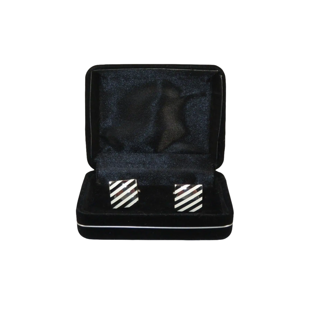Men J.Valintin Cufflinks by Vitorofolo for French Cuff Shirt V29 - 10 Silver White - J.Valintin Men's Wear Legend - 92564
