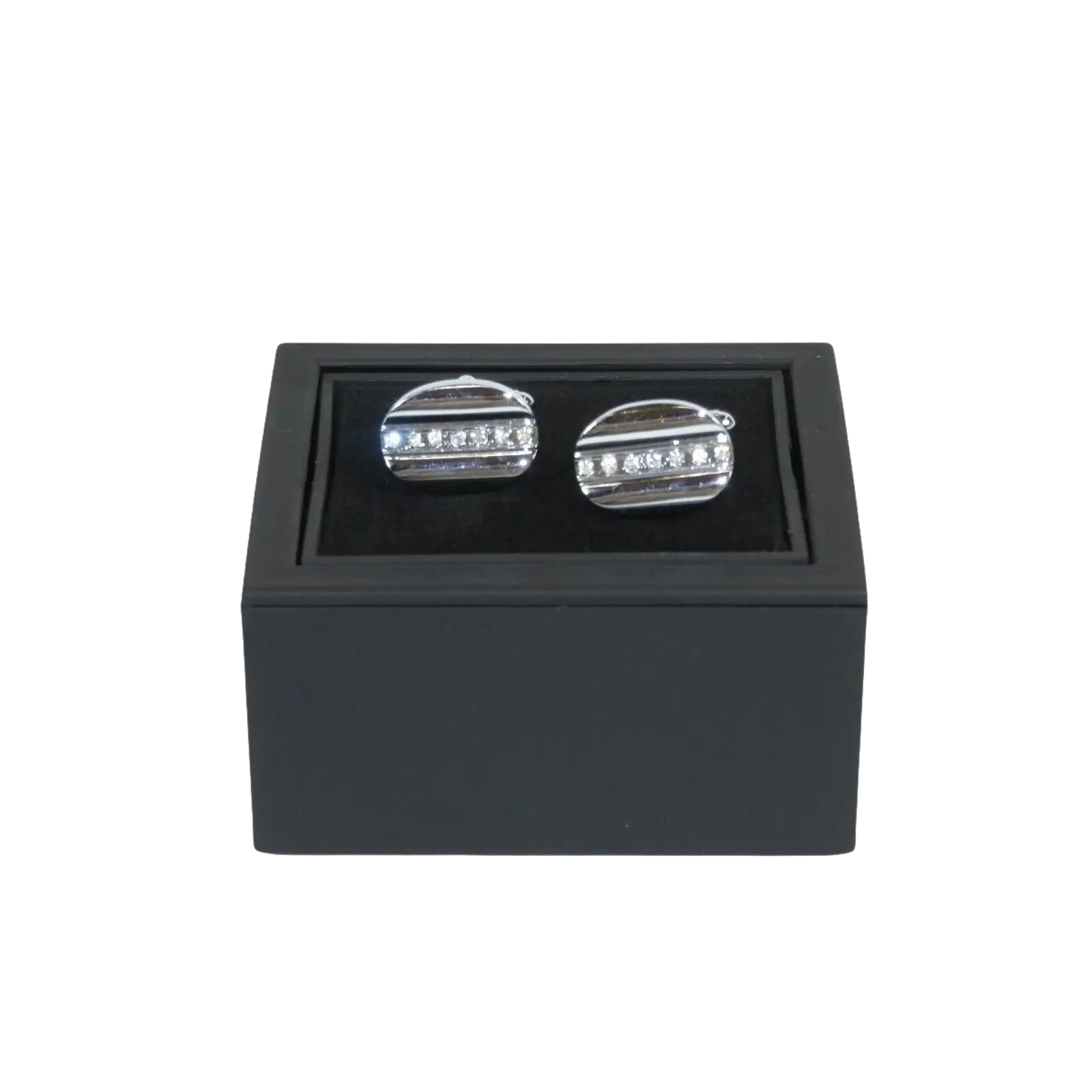 Men J.Valintin Cufflinks by Vitorofolo for French Cuff Shirt V35 - 1 Silver stones - J.Valintin Men's Wear Legend - 98400