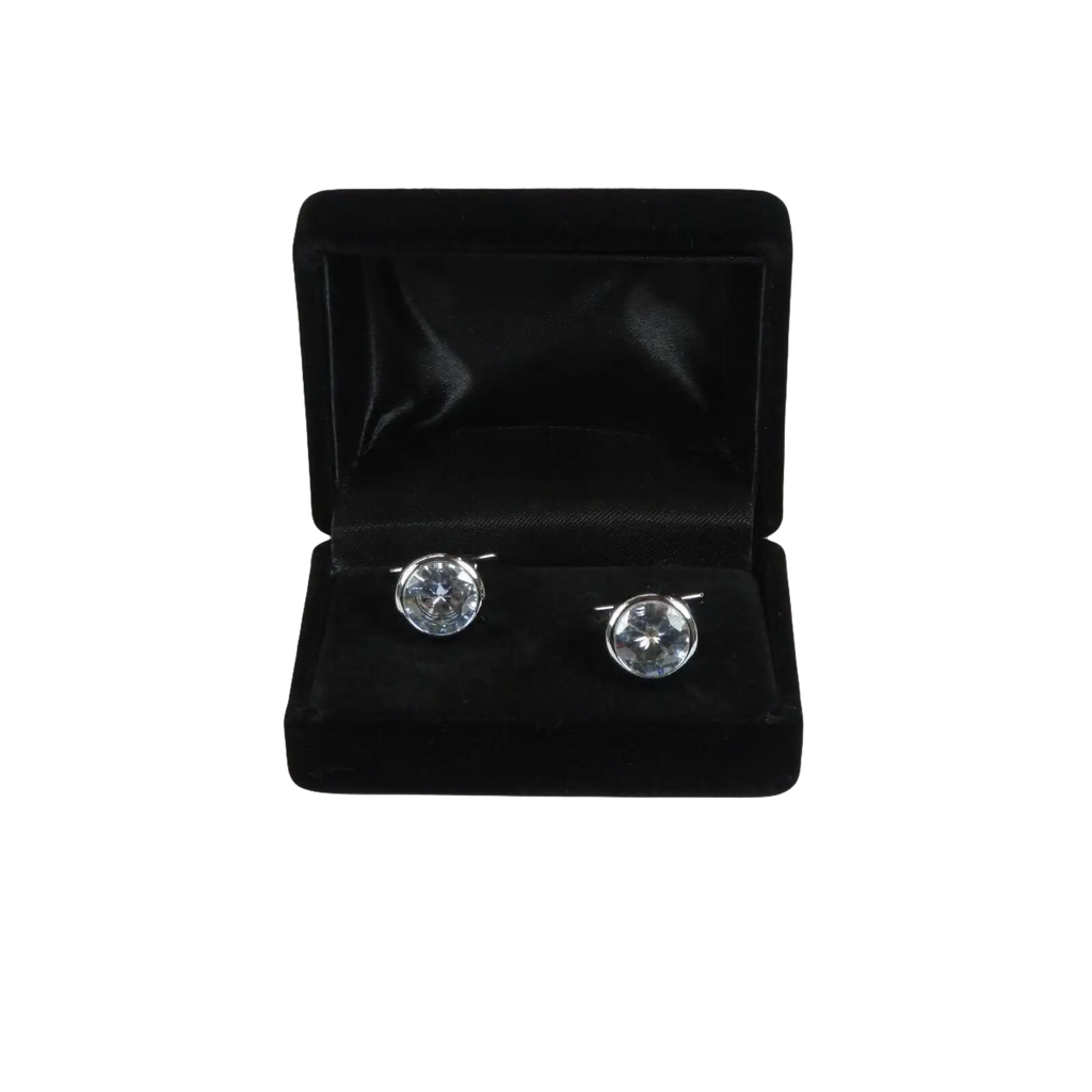 Men J.Valintin Cufflinks by Vitorofolo for French Cuff Shirt V35 - 10 Silver Stone - J.Valintin Men's Wear Legend - 98409