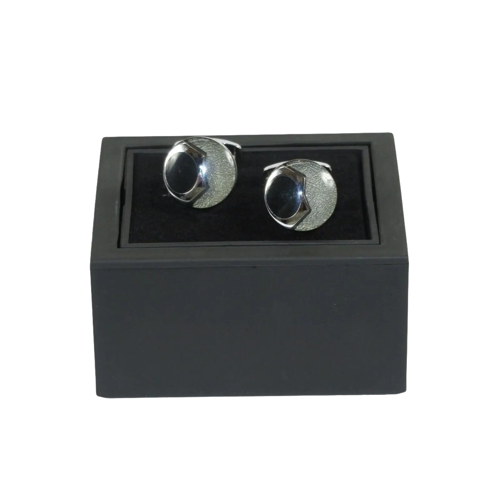 Men J.Valintin Cufflinks by Vitorofolo for French Cuff Shirt V35 - 2 Silver stones - J.Valintin Men's Wear Legend - 98401