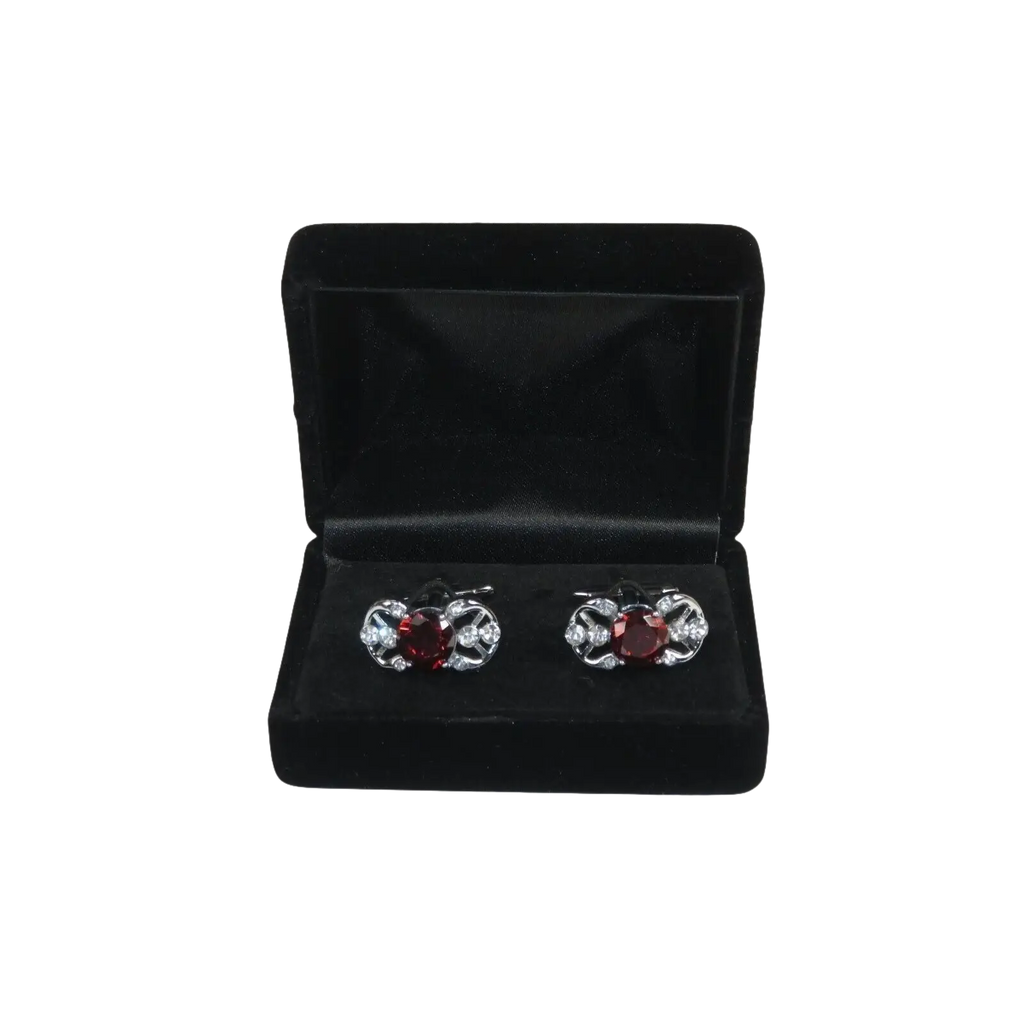Men J.Valintin Cufflinks by Vitorofolo for French Cuff Shirt V39 - 48 Wine Silver - J.Valintin Men's Wear Legend - 98398