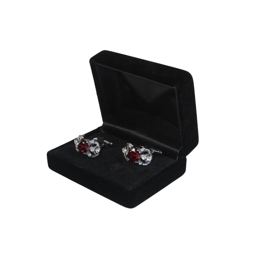 Men J.Valintin Cufflinks by Vitorofolo for French Cuff Shirt V39 - 48 Wine Silver - J.Valintin Men's Wear Legend - 98398